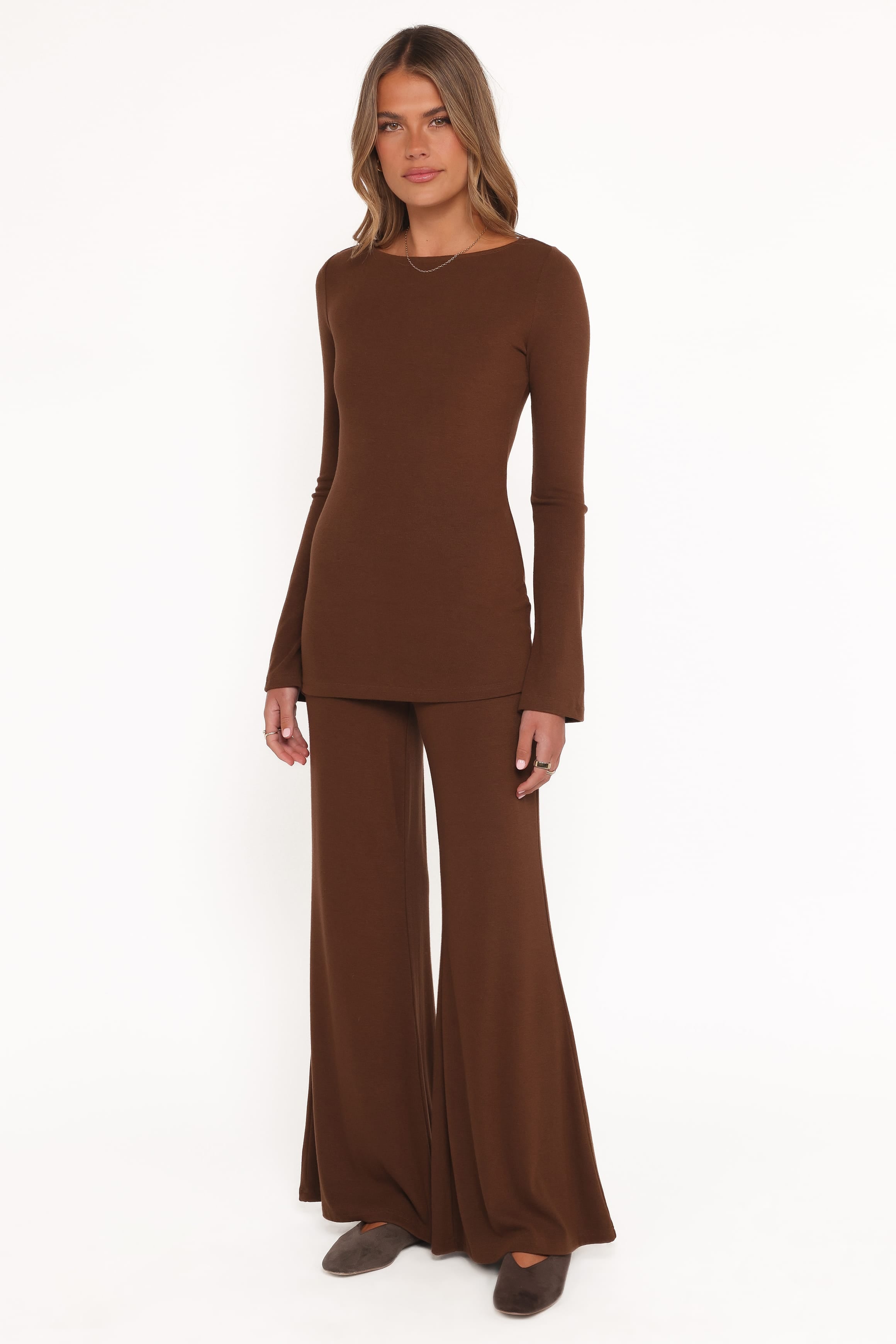 Petal and Pup USA SETS Selly Knitted Pant Set - Brown