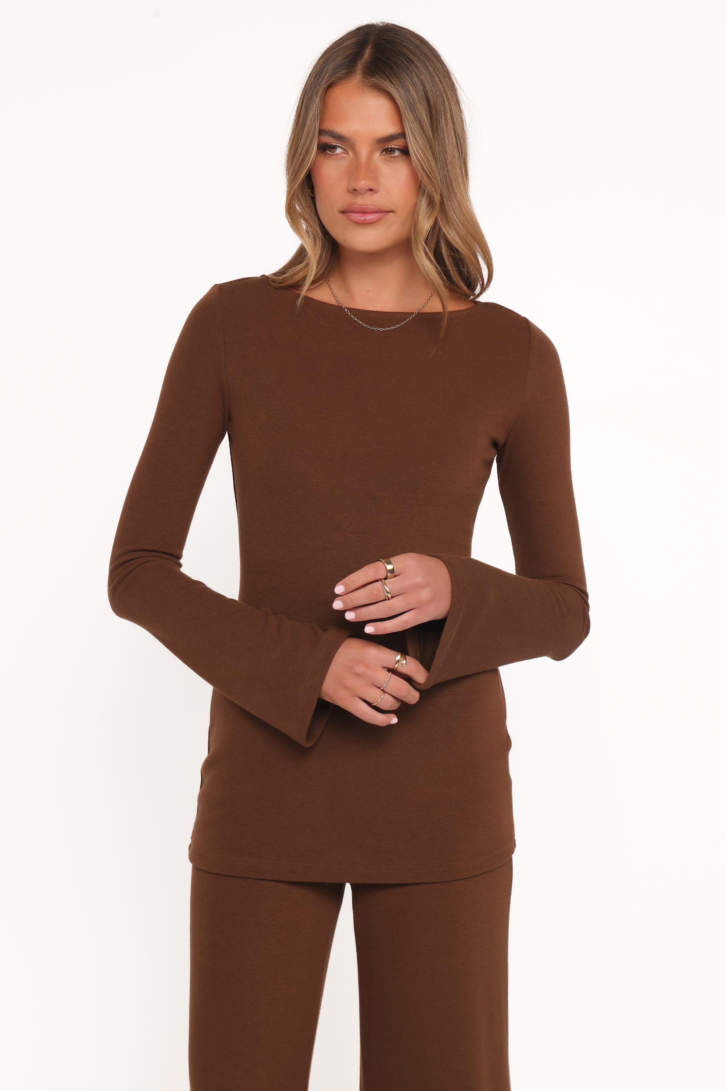 Petal and Pup USA SETS Selly Knitted Pant Set - Brown