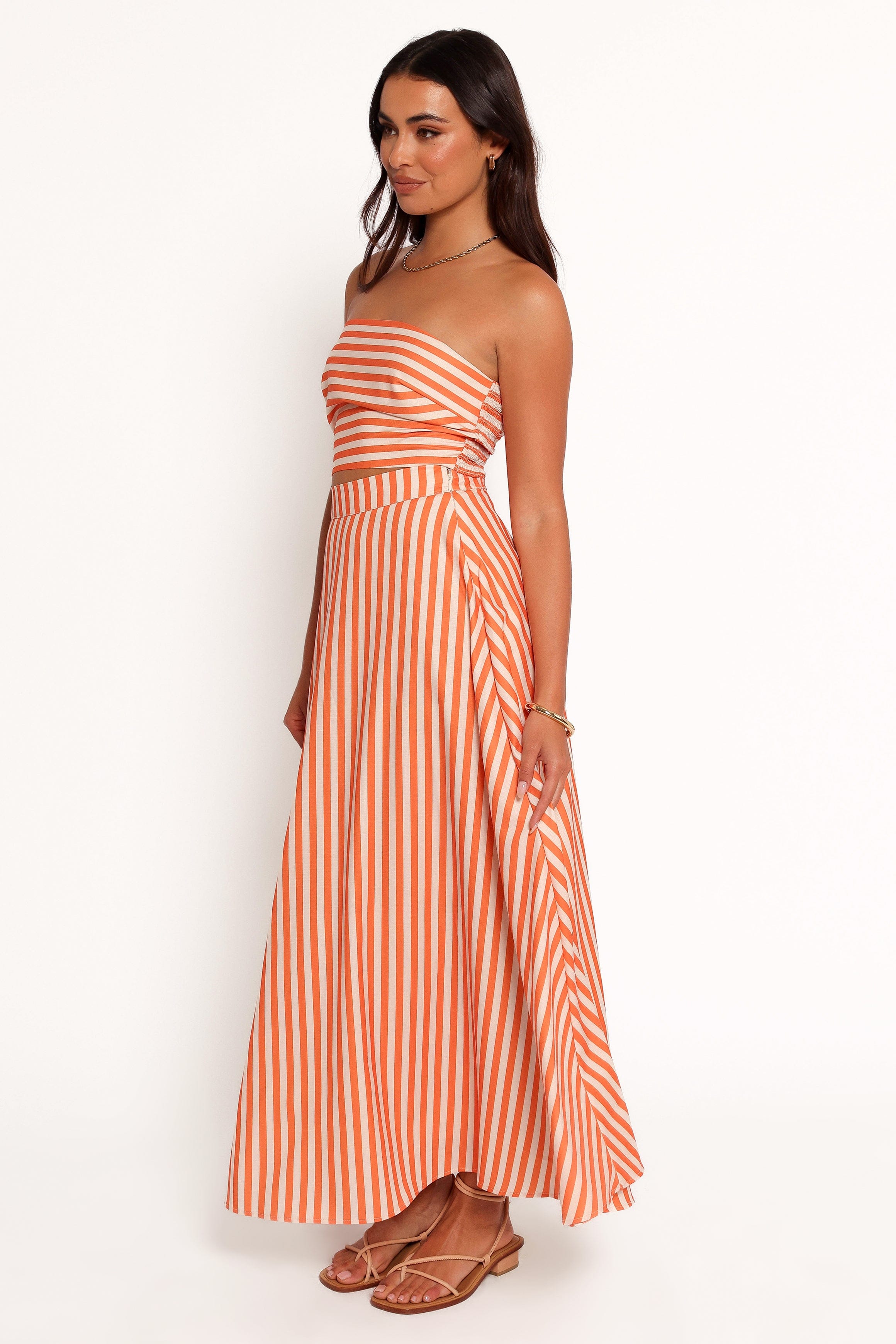 Petal and Pup USA SETS Serafina Two Piece Set - Orange Beige Stripe