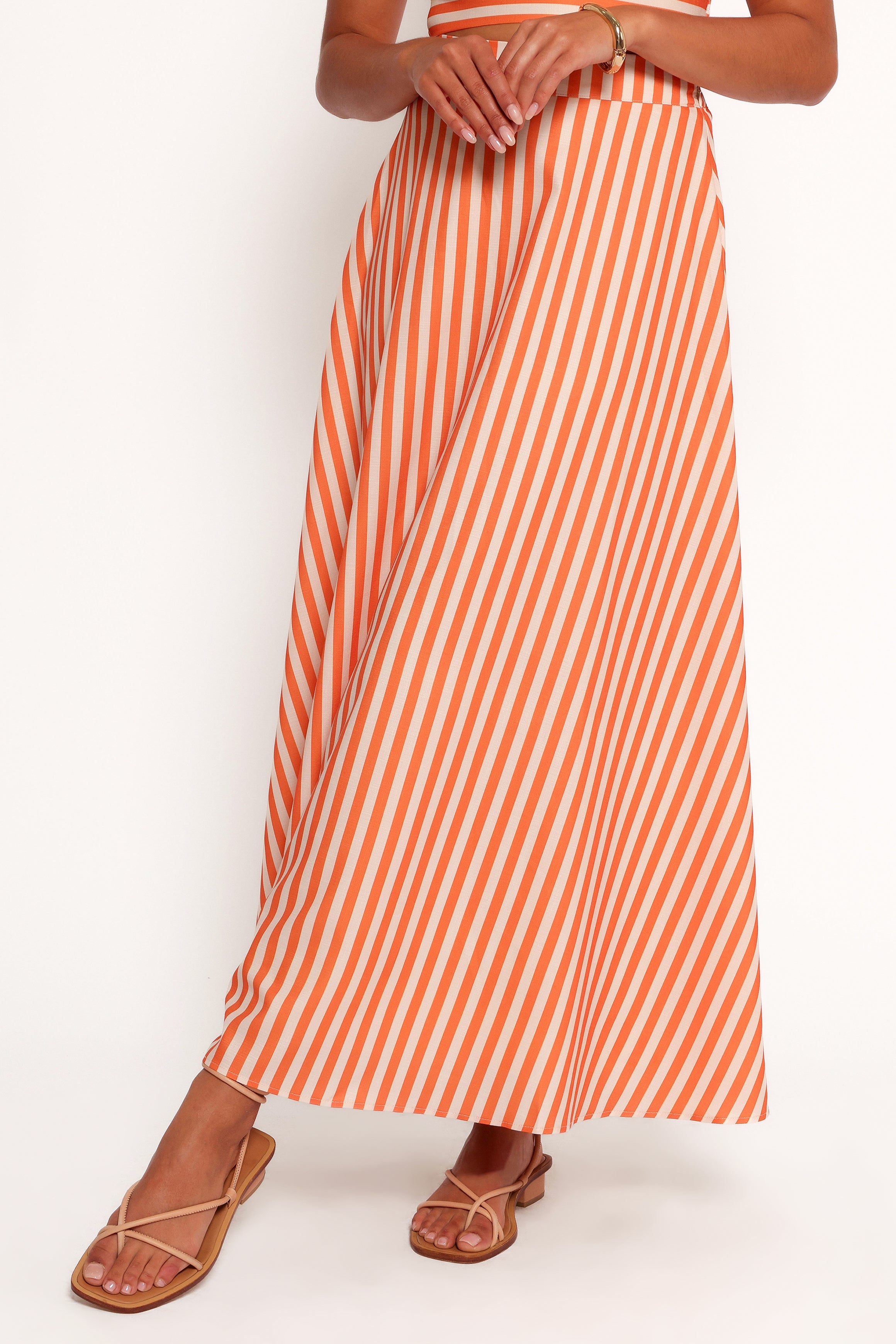 Petal and Pup USA SETS Serafina Two Piece Set - Orange Beige Stripe