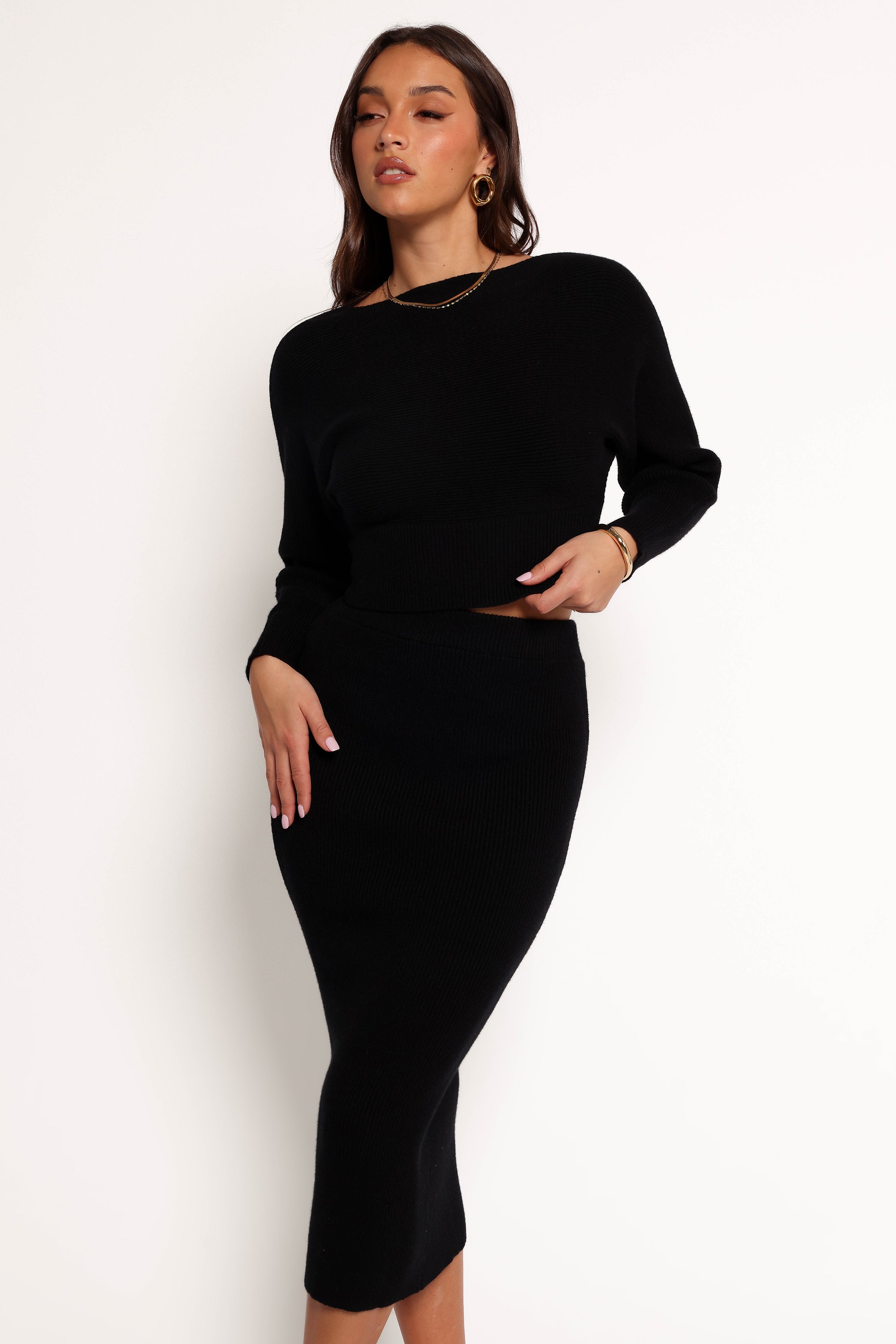 Petal and Pup USA SETS Serena Knitted Set - Black