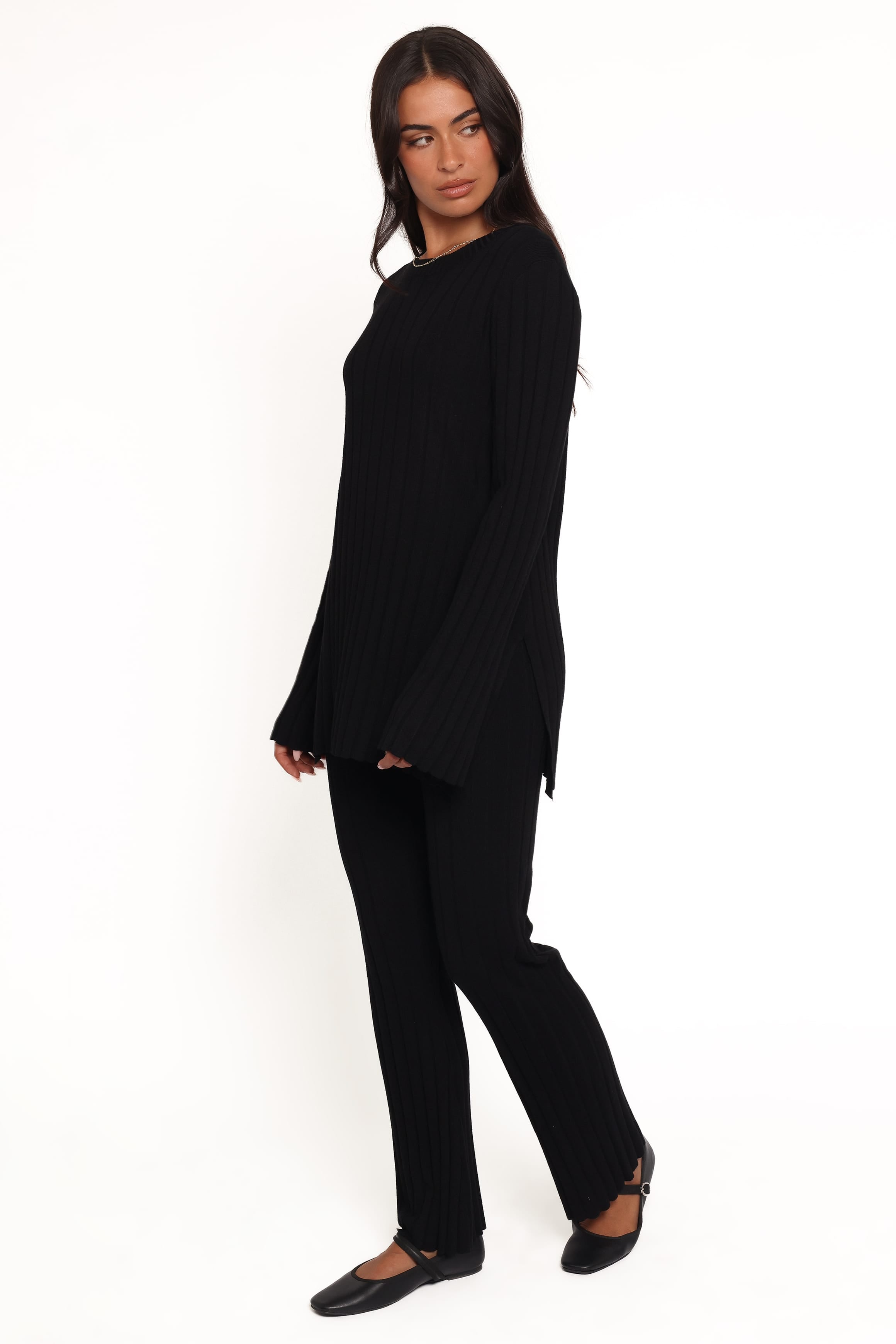 Petal and Pup USA SETS Silvie Long Sleeve Knitted Set - Black