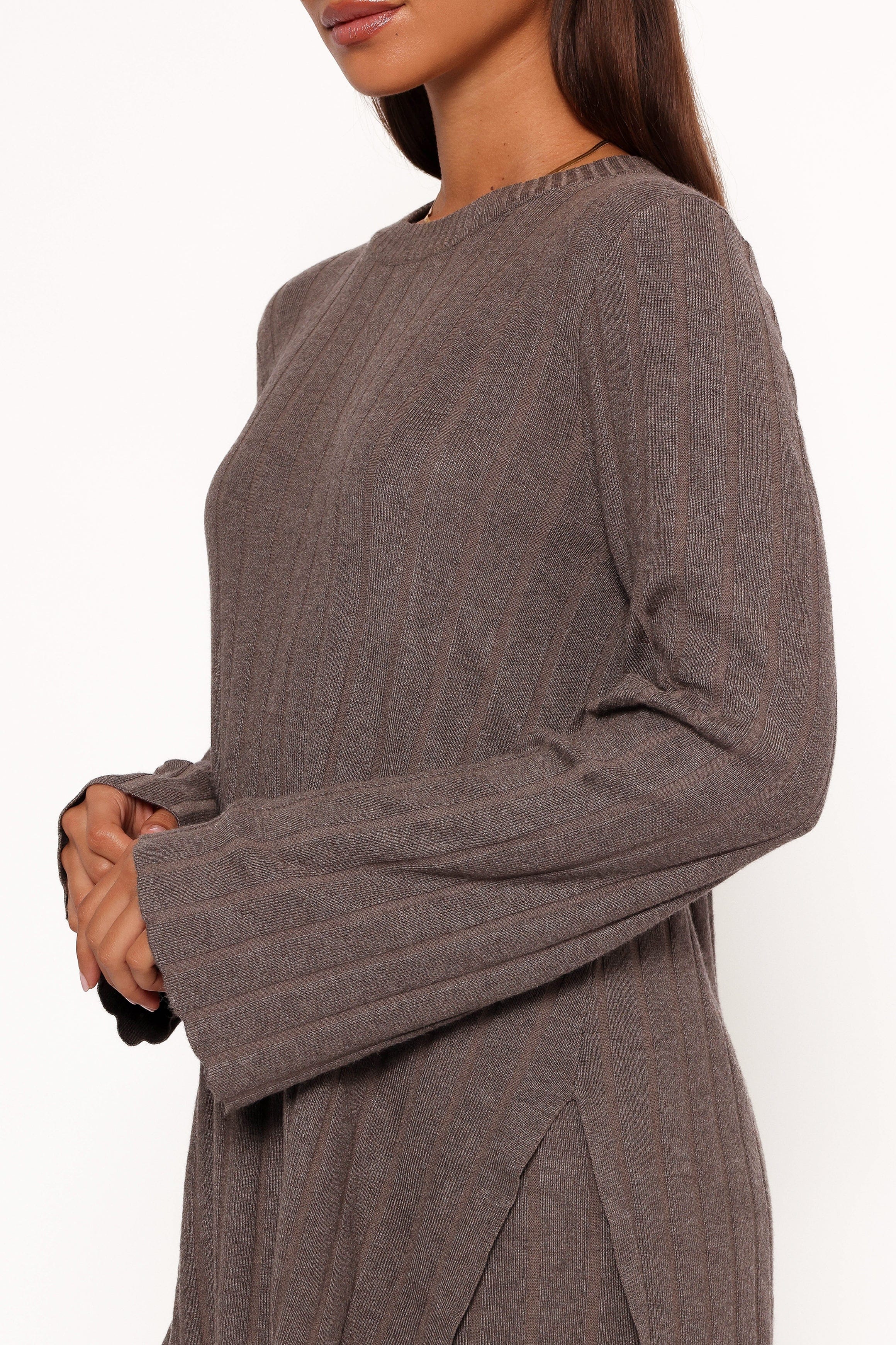 Petal and Pup USA SETS Silvie Long Sleeve Knitted Set - Charcoal Grey