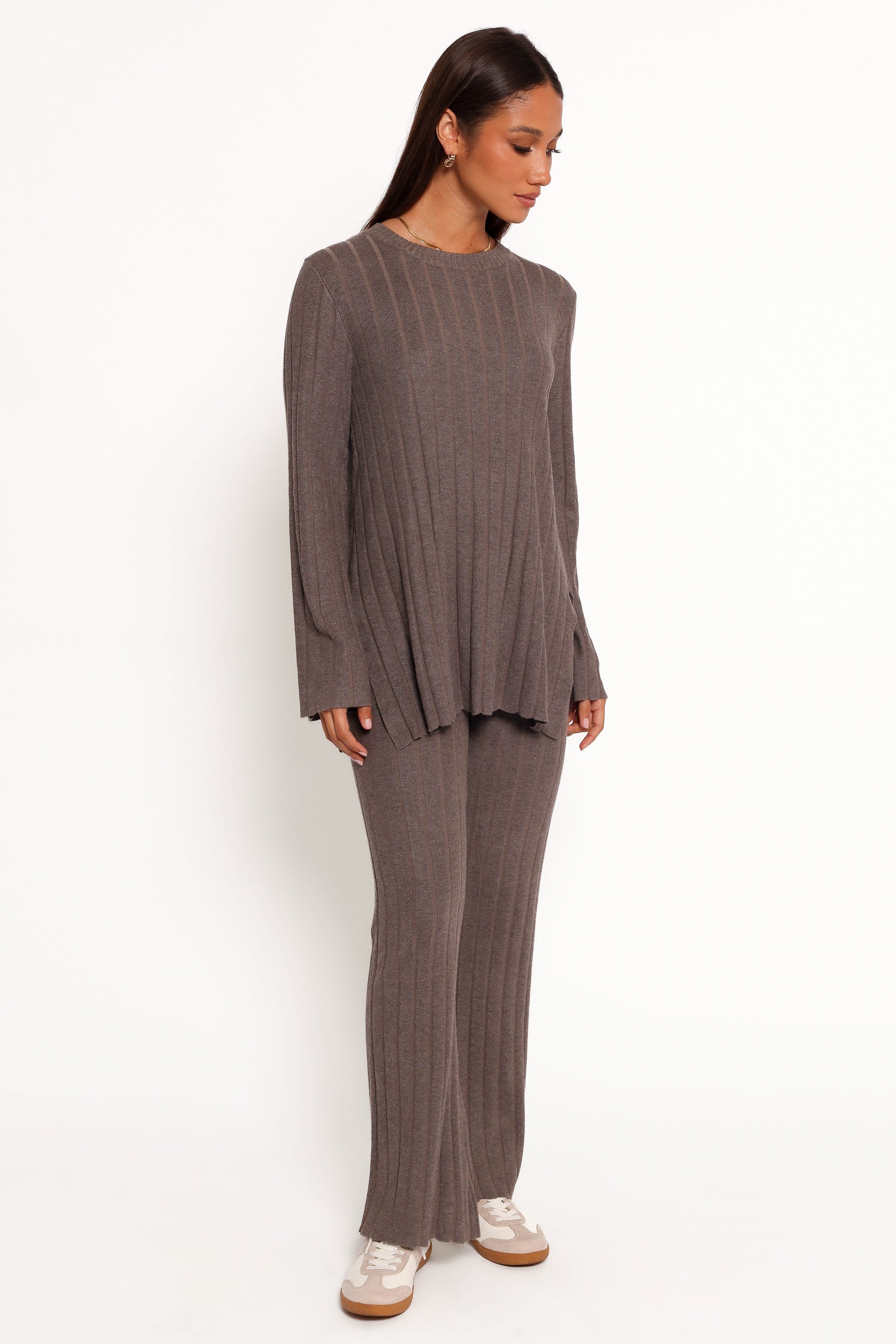 Petal and Pup USA SETS Silvie Long Sleeve Knitted Set - Charcoal Grey