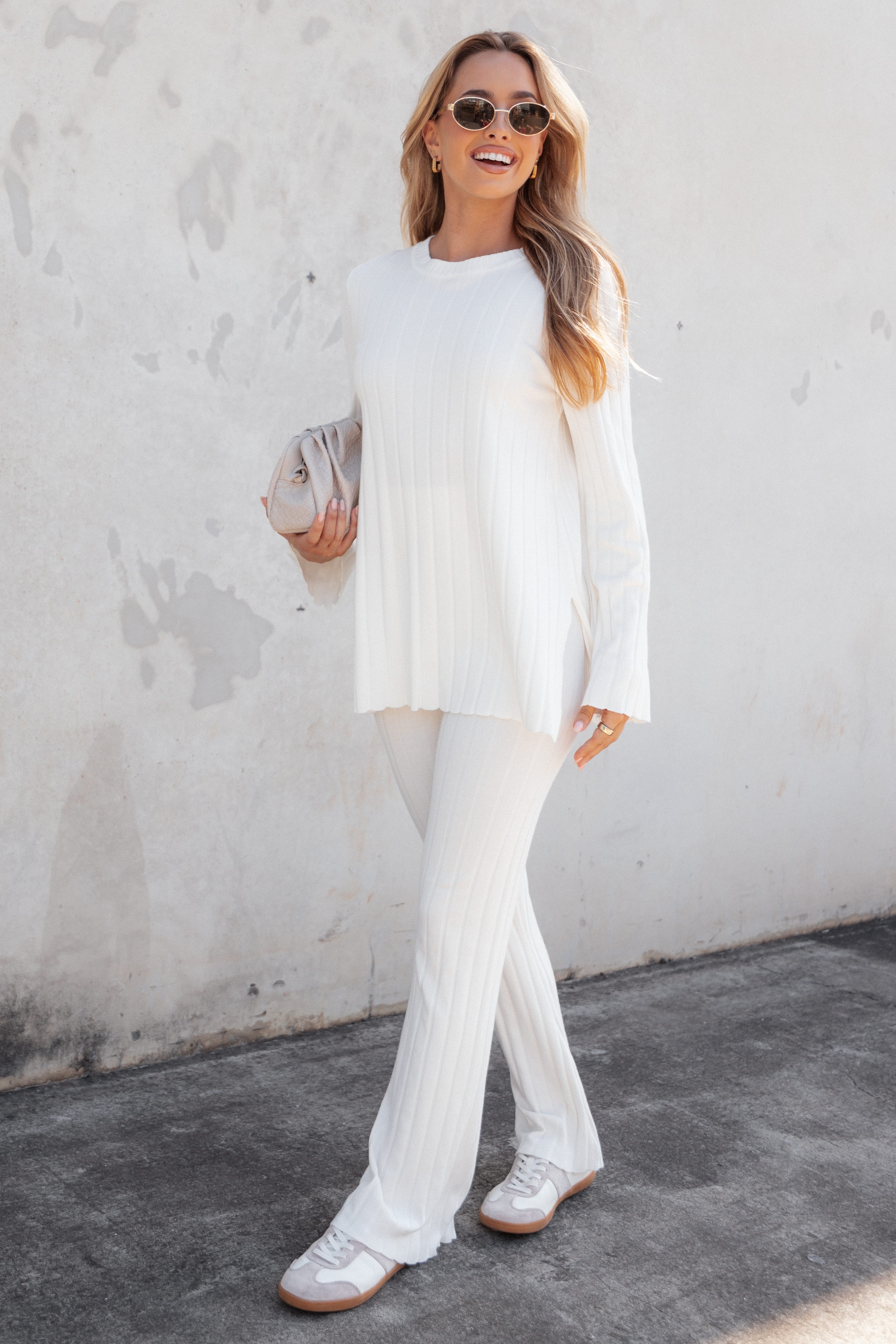 Petal and Pup USA SETS Silvie Long Sleeve Knitted Set - Cream