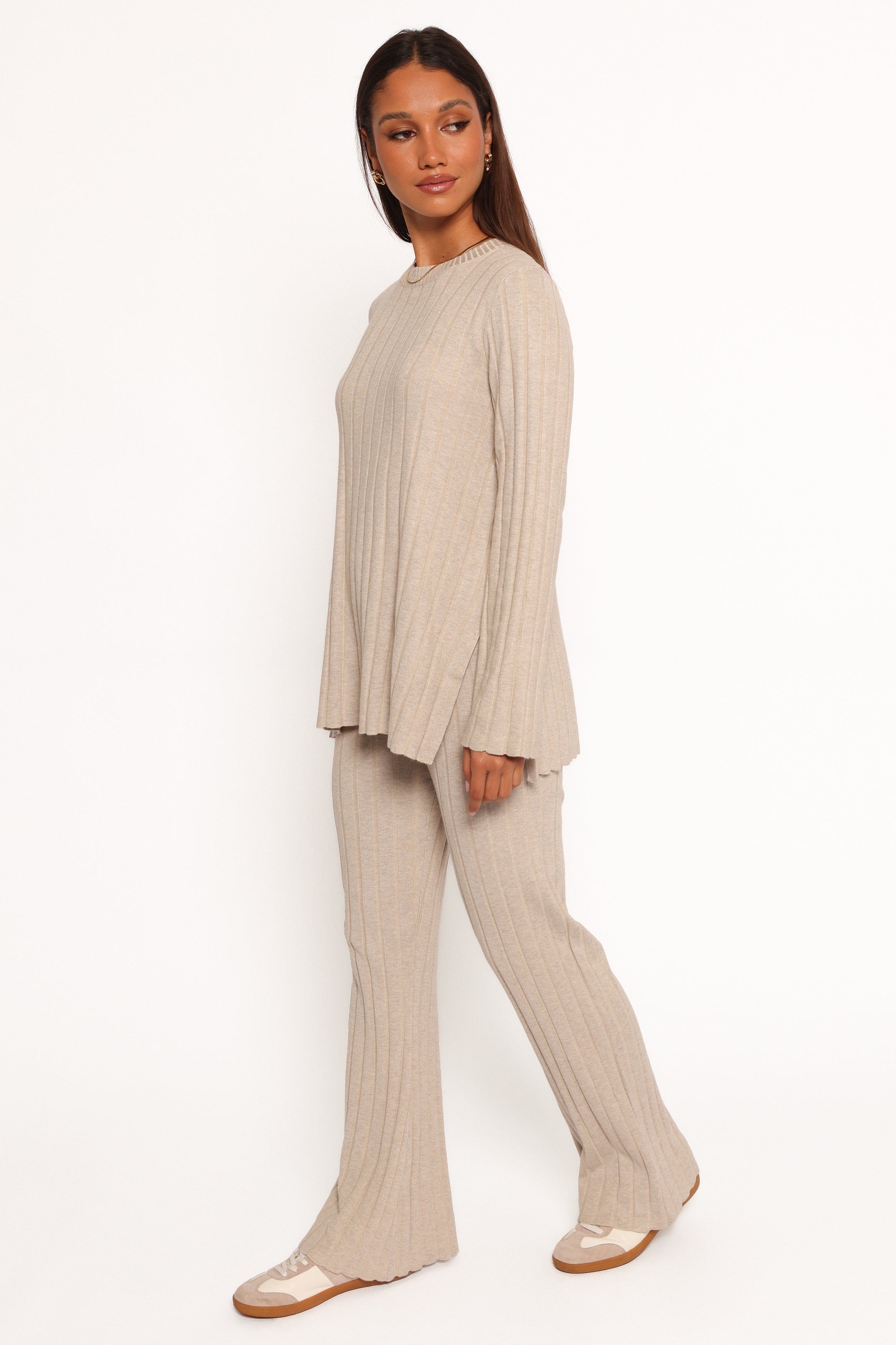 Petal and Pup USA SETS Silvie Long Sleeve Knitted Set - Oatmeal
