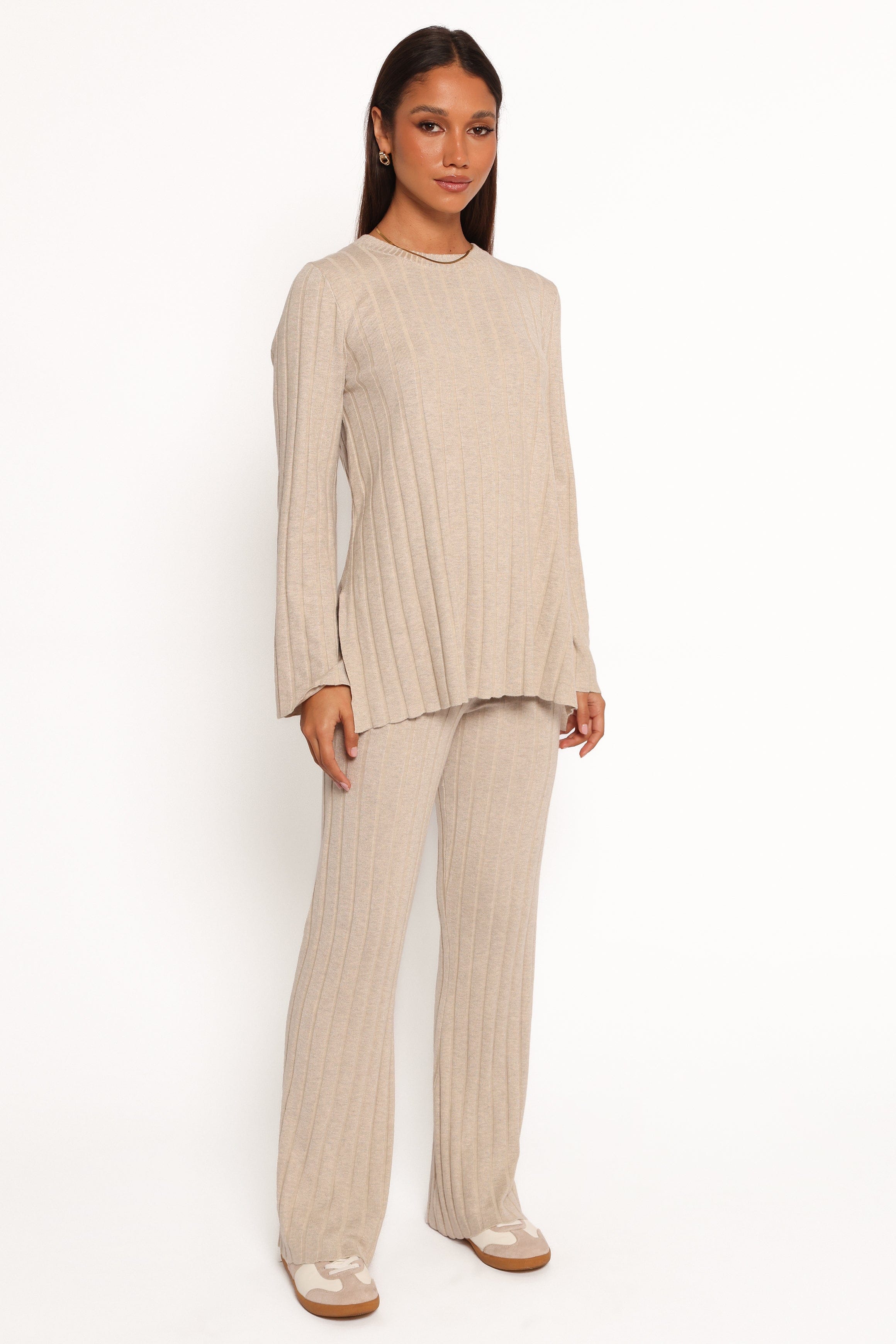 Petal and Pup USA SETS Silvie Long Sleeve Knitted Set - Oatmeal