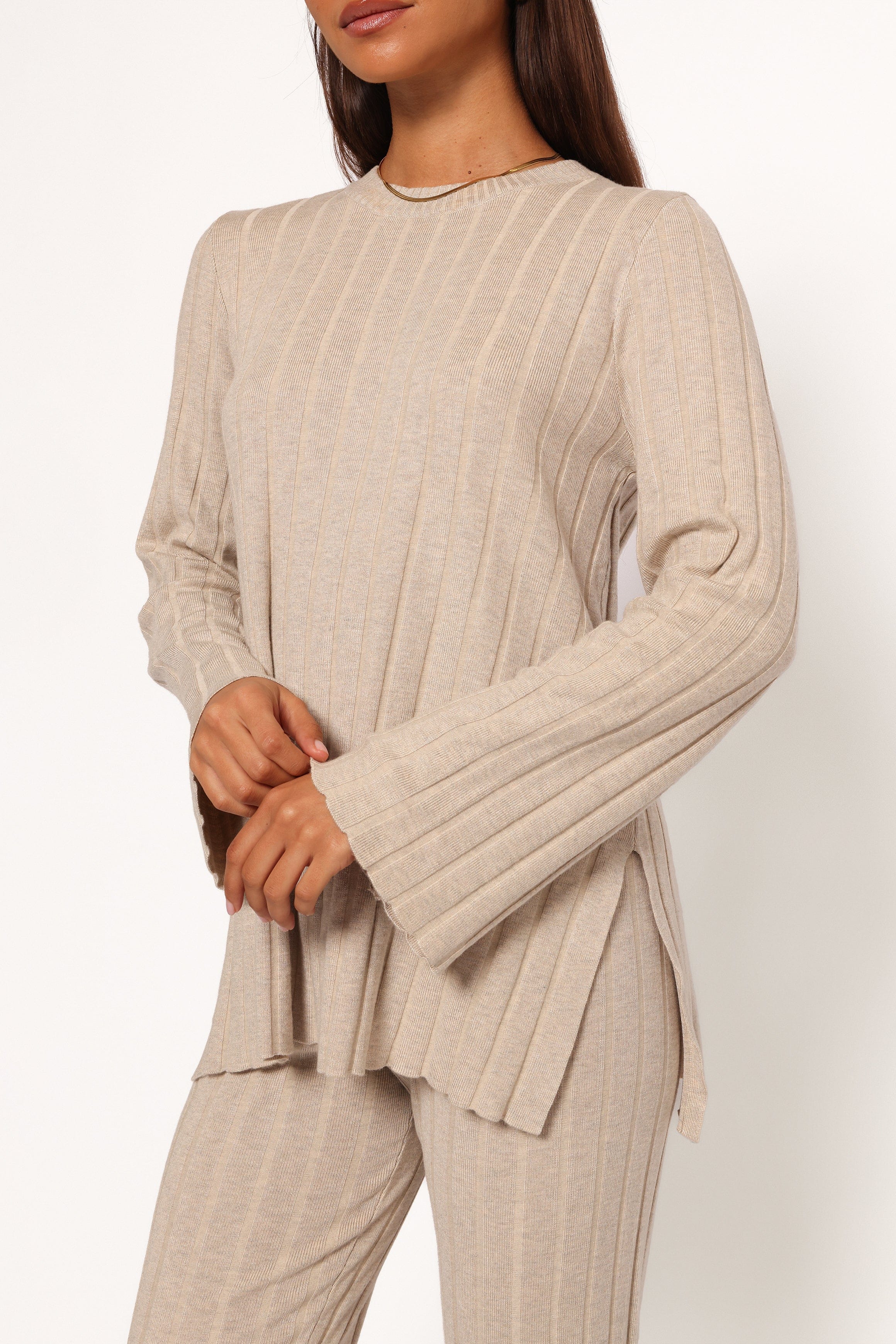 Petal and Pup USA SETS Silvie Long Sleeve Knitted Set - Oatmeal