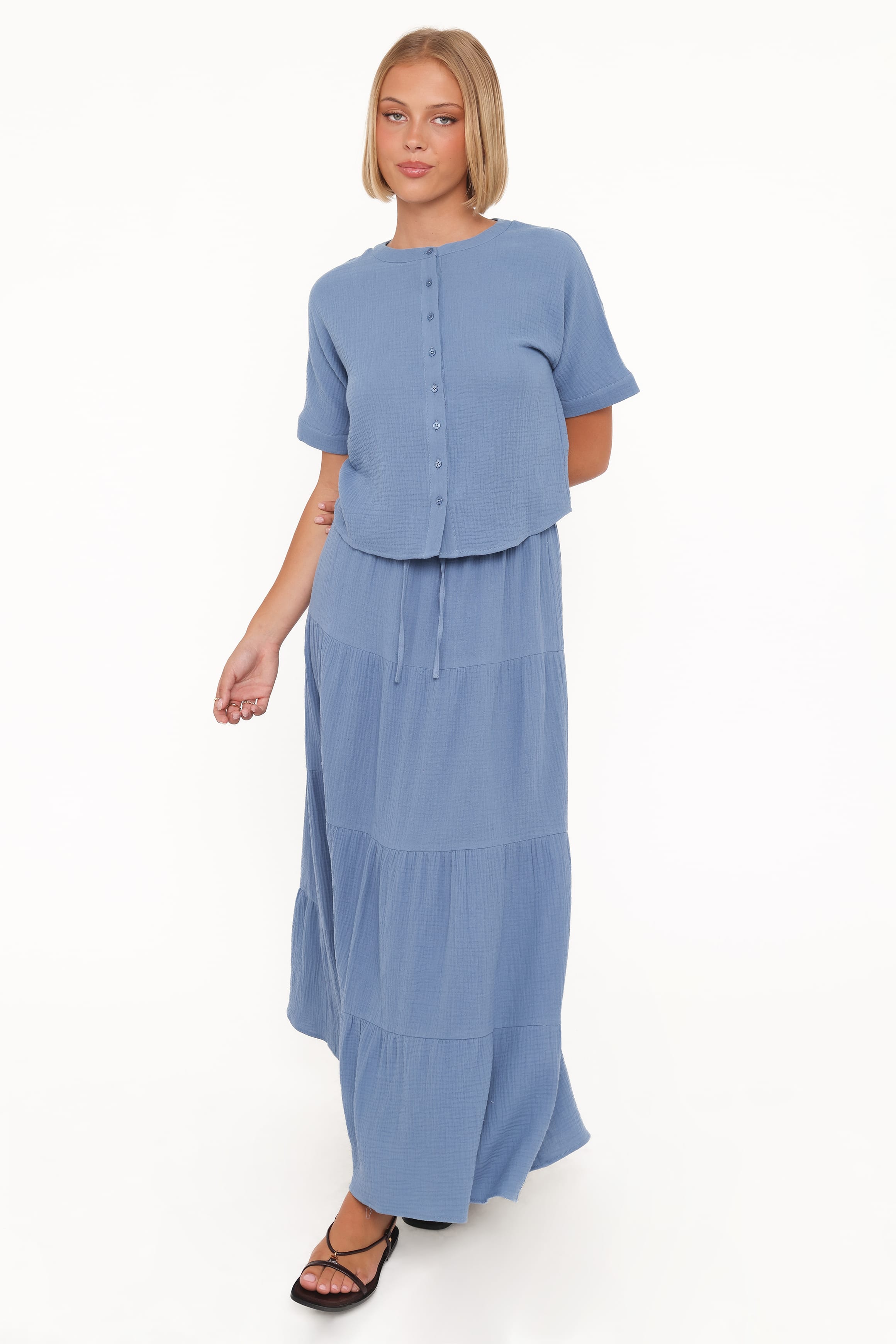 Petal and Pup USA SETS Sophia Skirt Set - Denim Blue