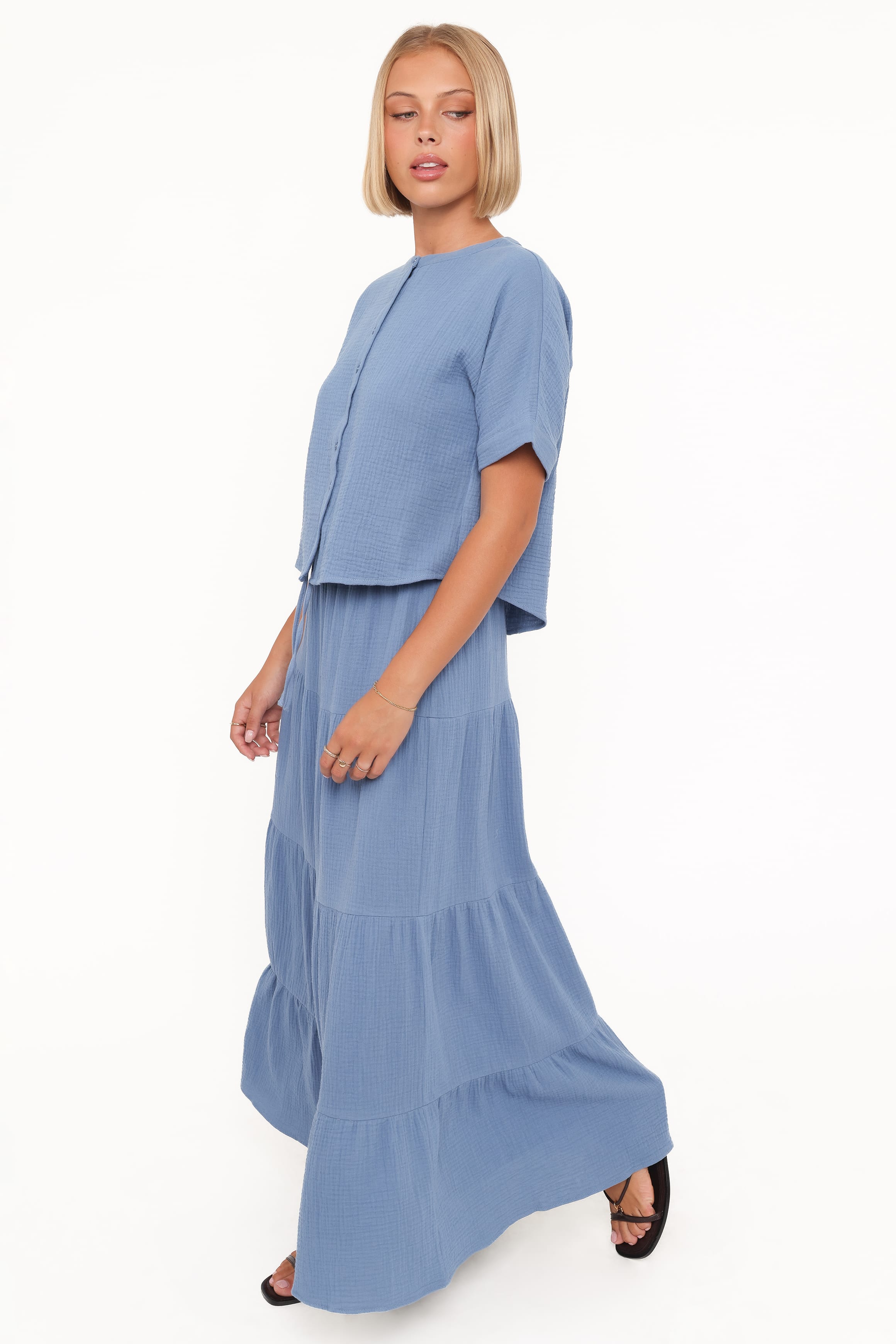 Petal and Pup USA SETS Sophia Skirt Set - Denim Blue