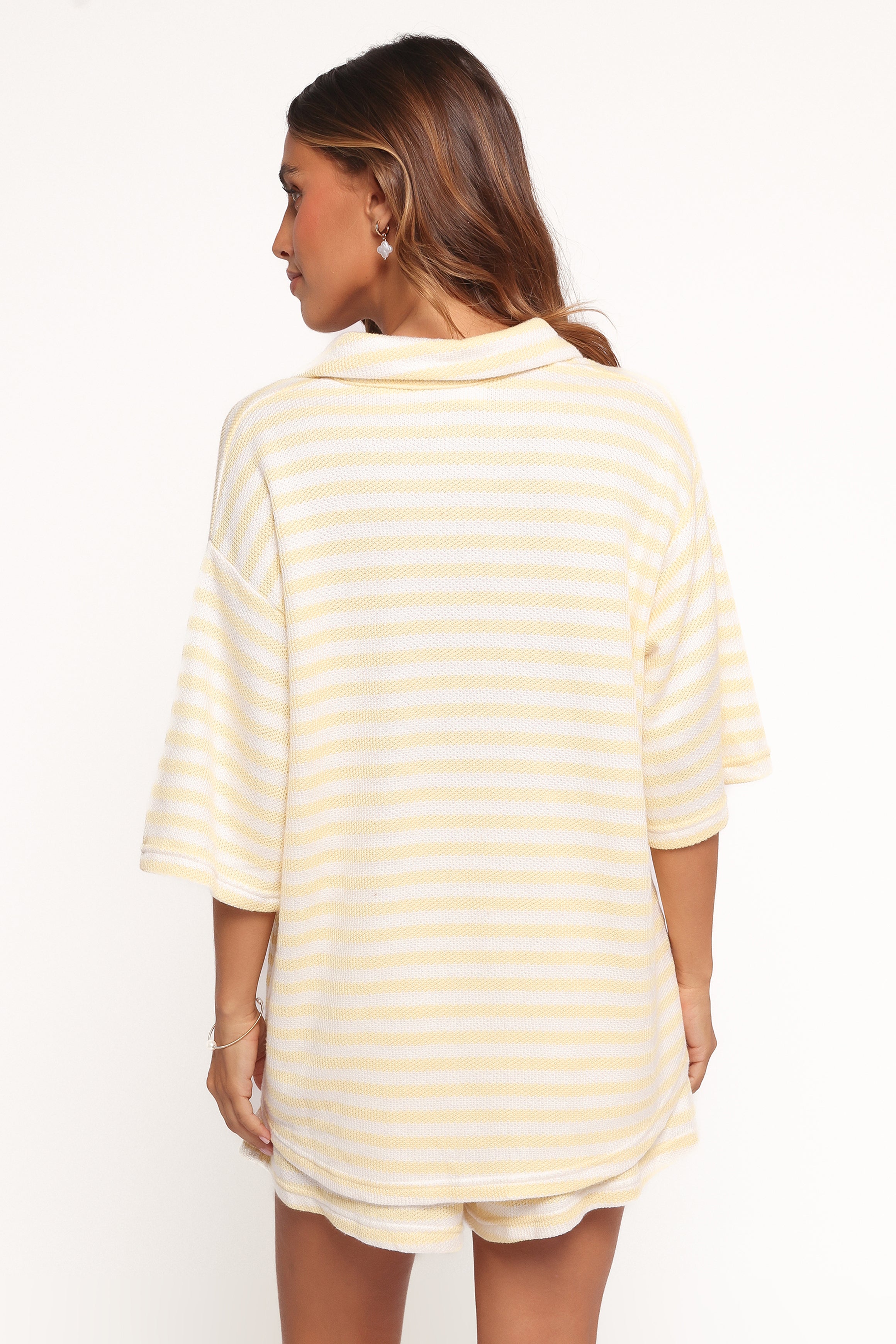 Petal and Pup USA SETS Sunny Knitted Short Set - Yellow Stripe