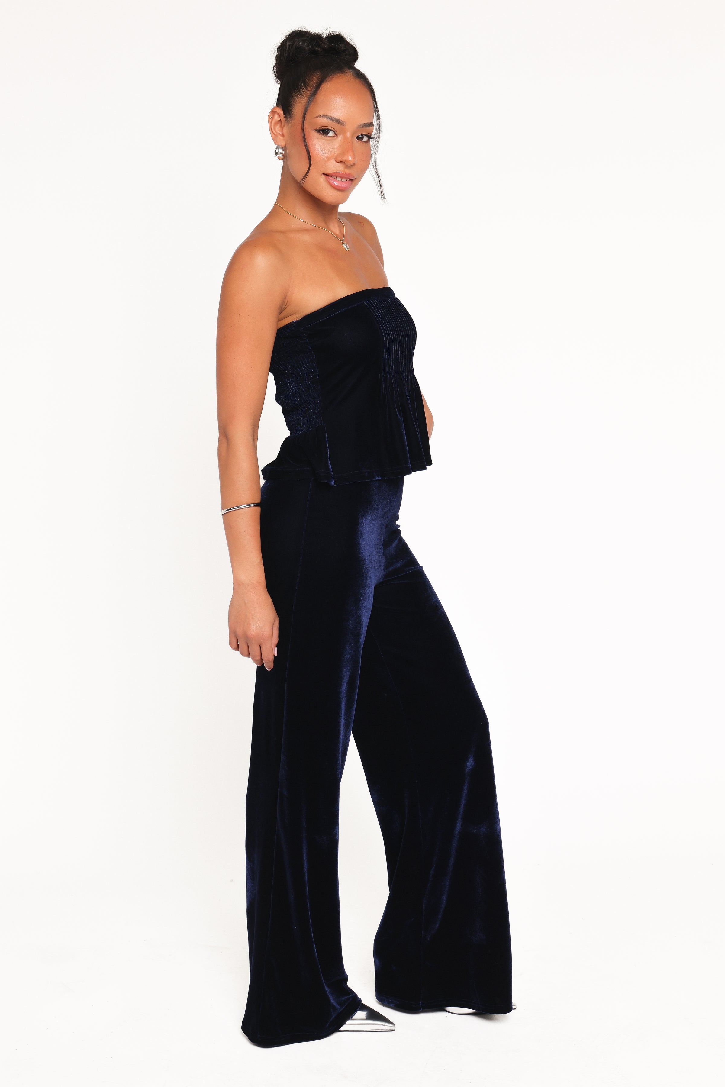 Petal and Pup USA SETS Sutton Strapless Pant Set - Midnight Blue Velvet