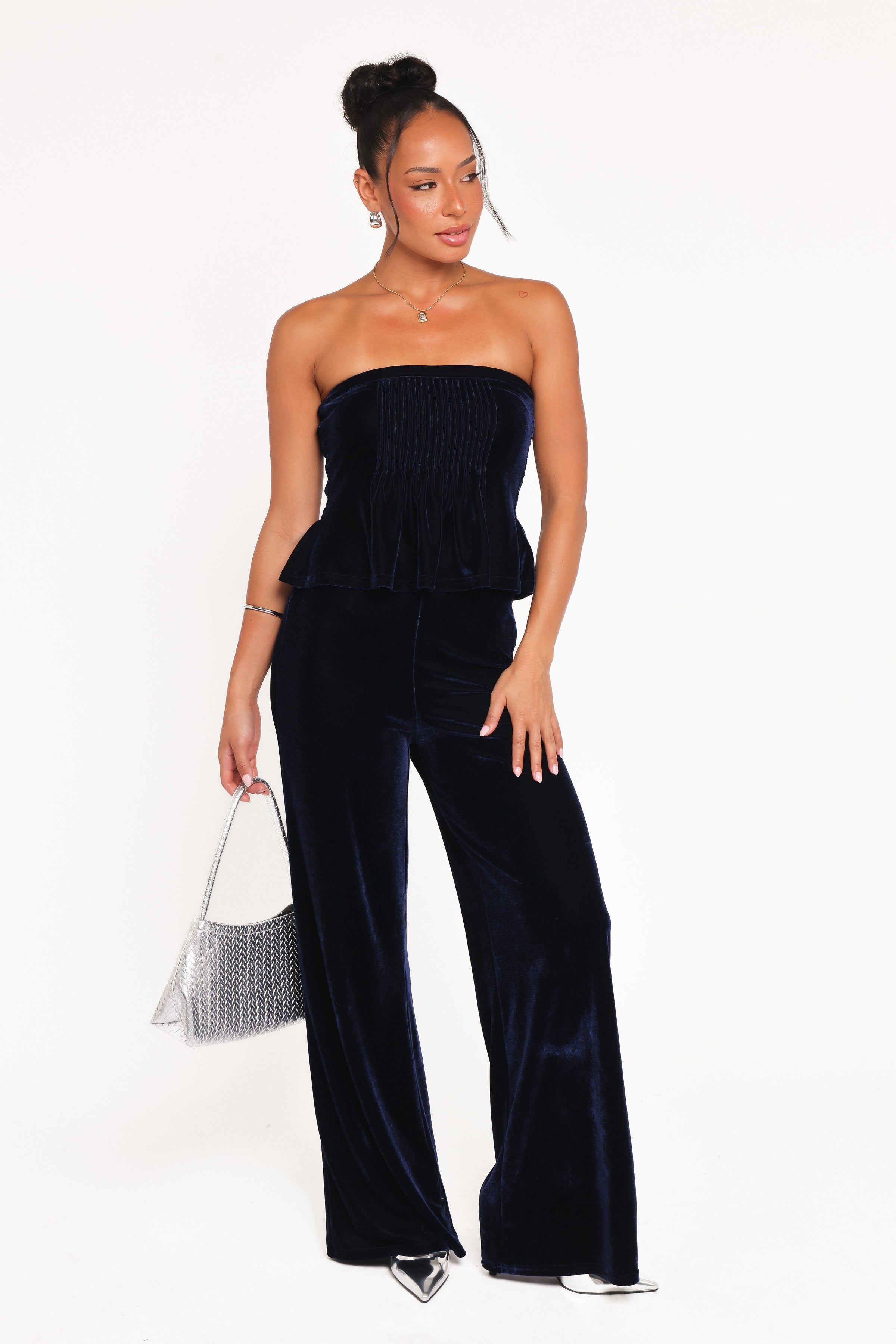 Petal and Pup USA SETS Sutton Strapless Pant Set - Midnight Blue Velvet
