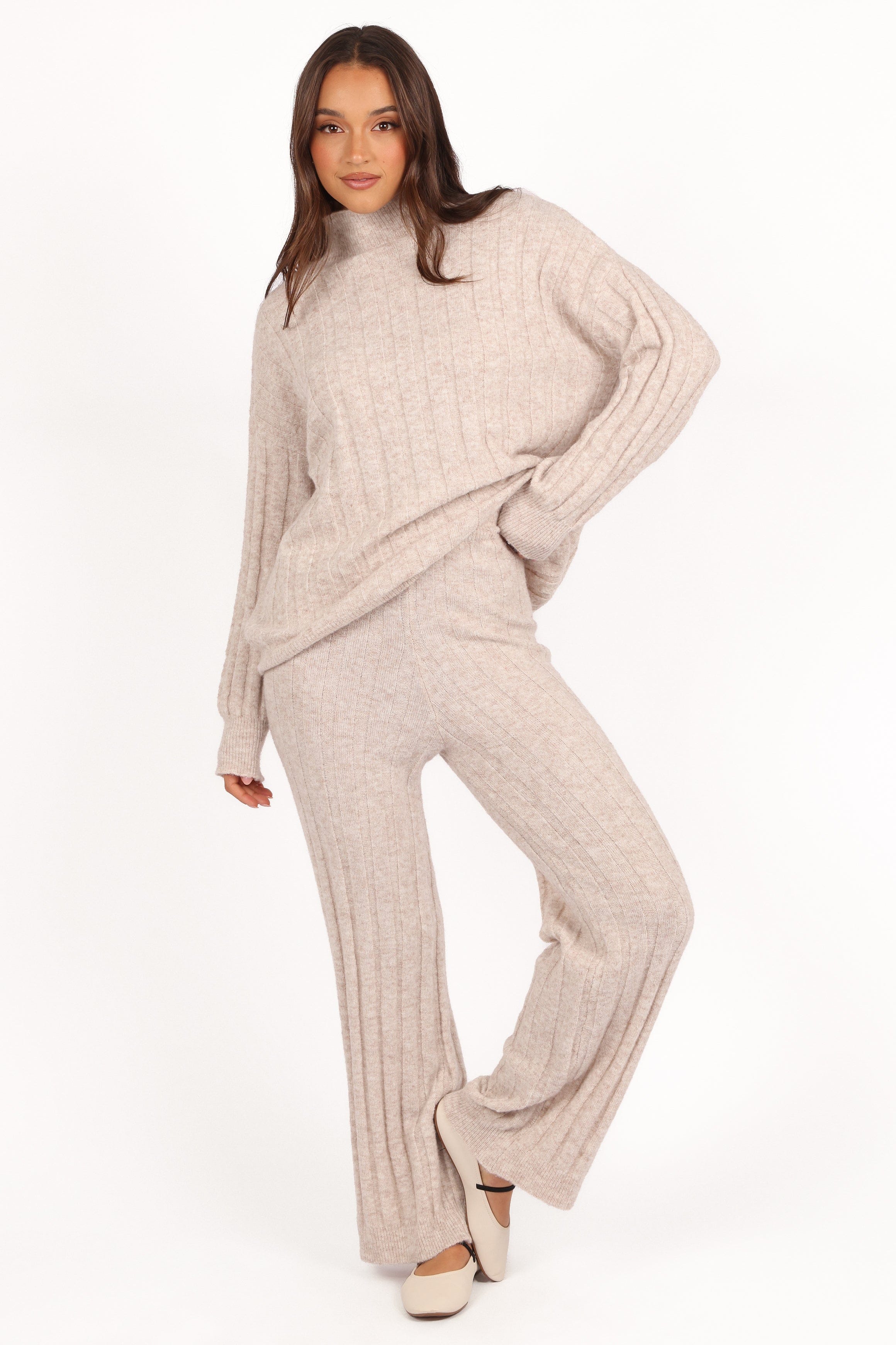 Petal and Pup USA SETS Tahoe Ribbed Knit Set - Beige