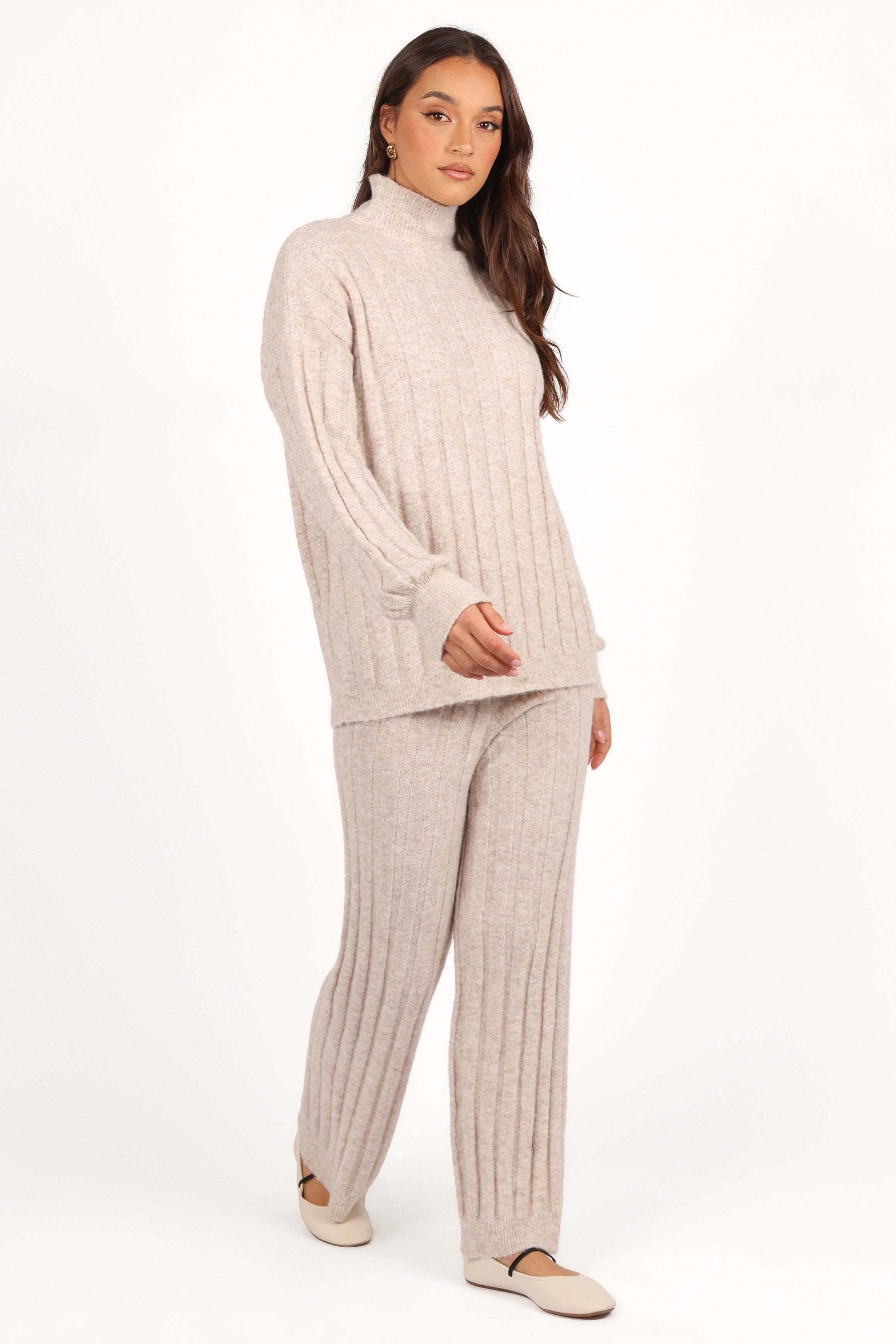 Petal and Pup USA SETS Tahoe Ribbed Knit Set - Beige
