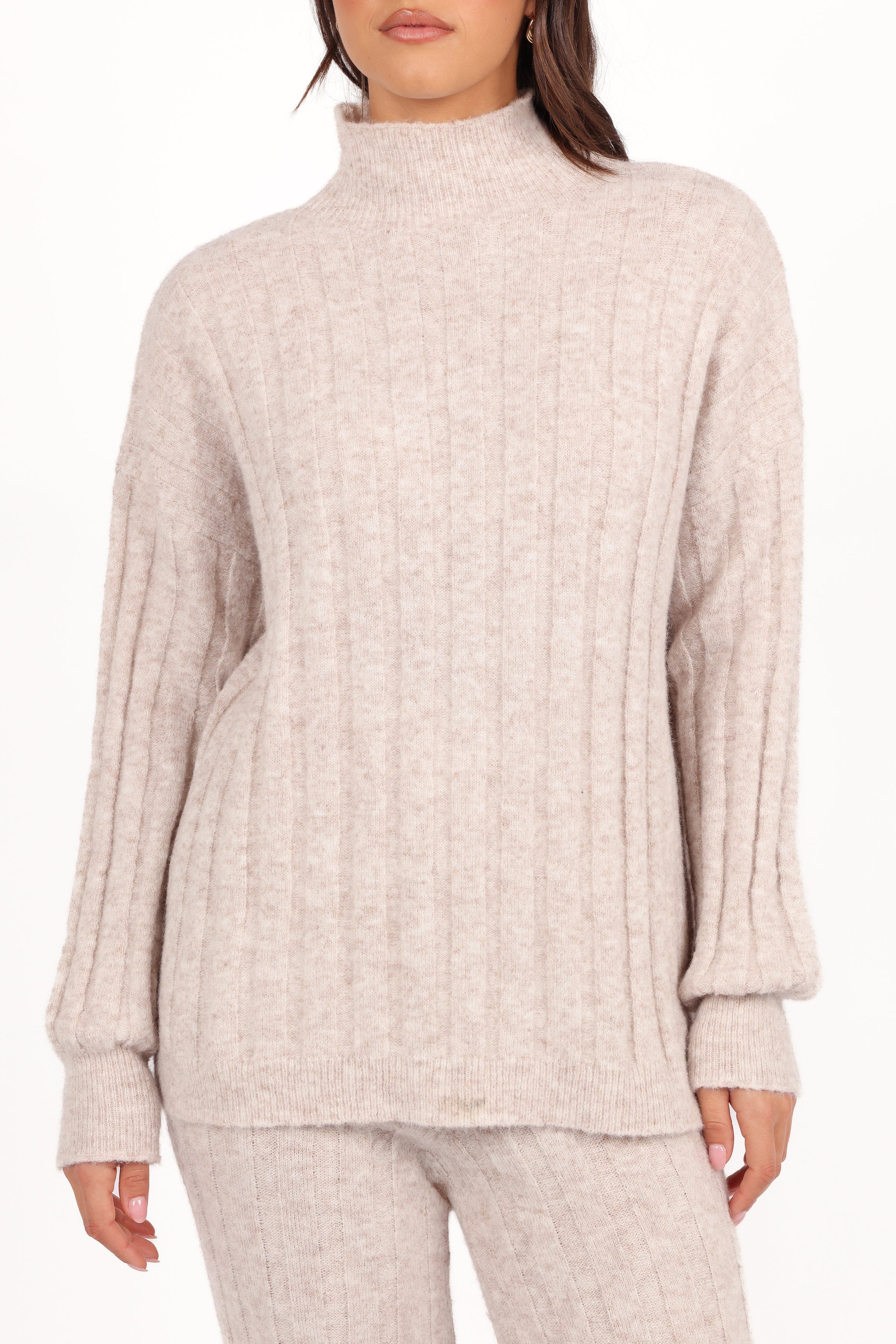 Petal and Pup USA SETS Tahoe Ribbed Knit Set - Beige