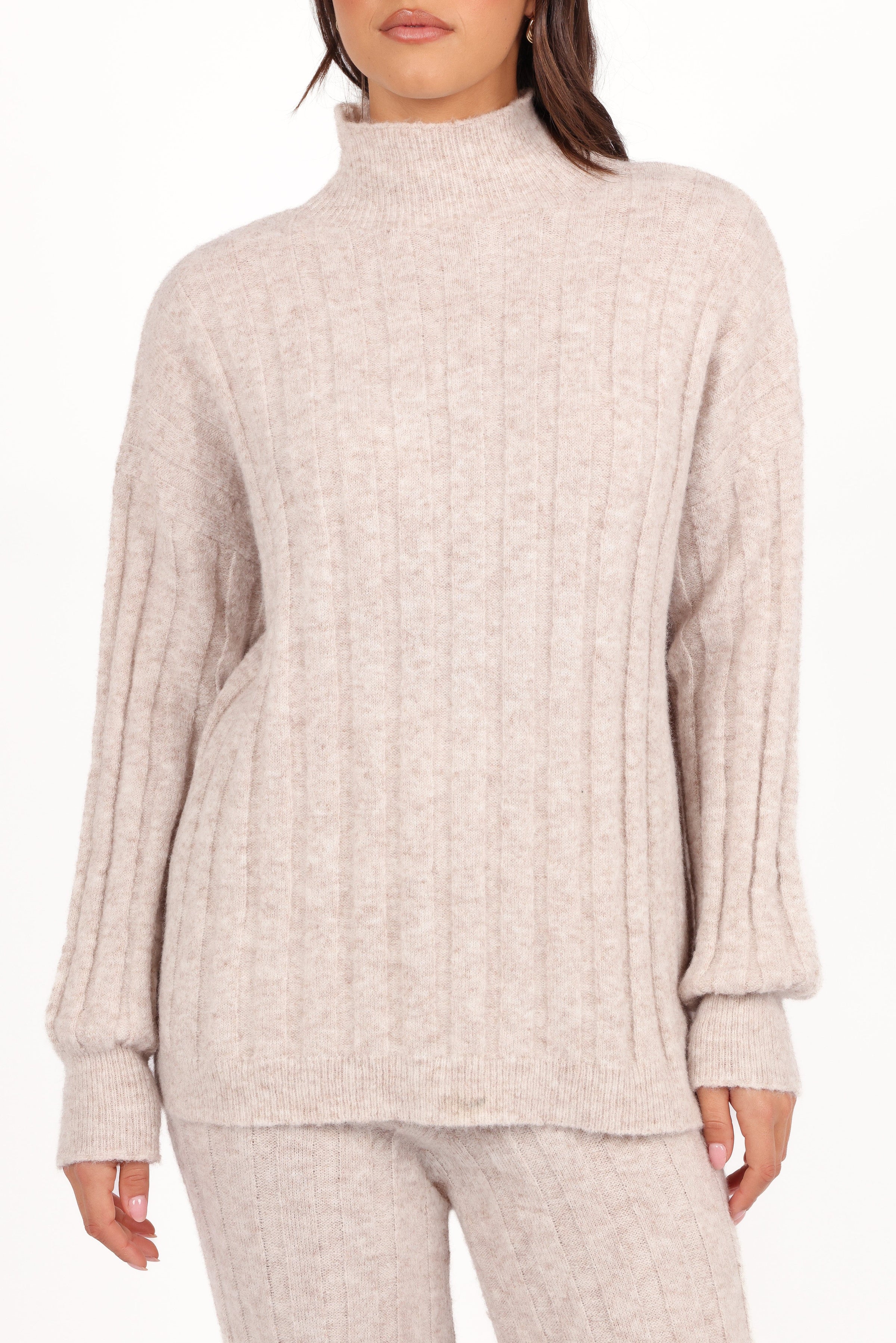 Petal and Pup USA SETS Tahoe Ribbed Knit Set - Beige