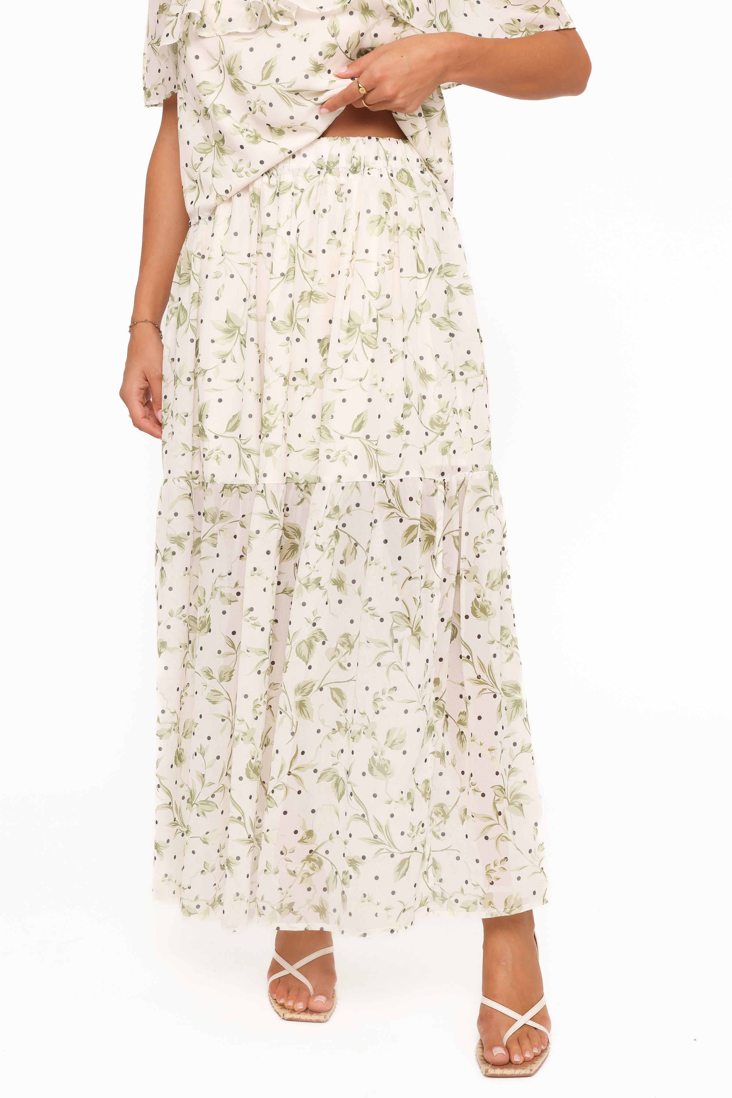 Petal and Pup USA SETS Vanessa Maxi Skirt Set - Green Leaf