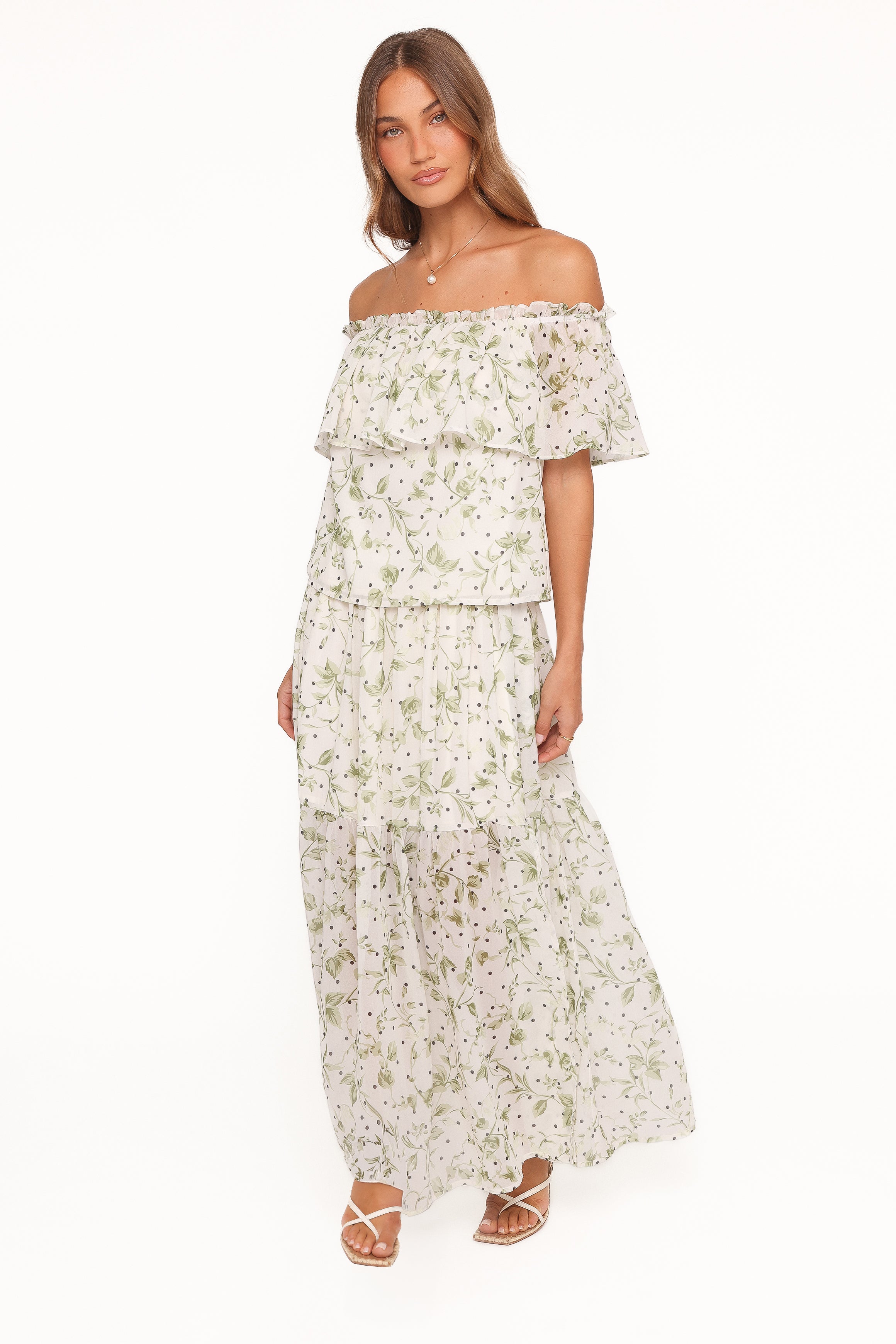 Petal and Pup USA SETS Vanessa Maxi Skirt Set - Green Leaf