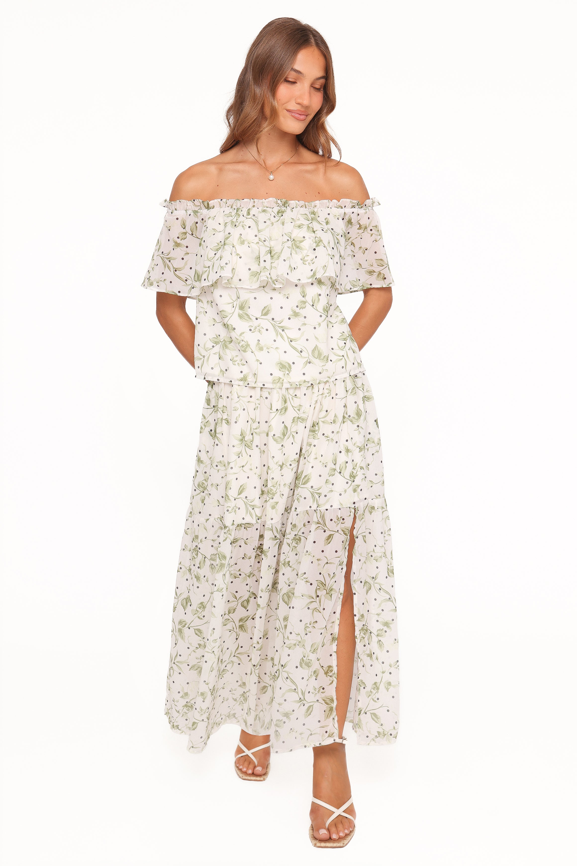 Petal and Pup USA SETS Vanessa Maxi Skirt Set - Green Leaf