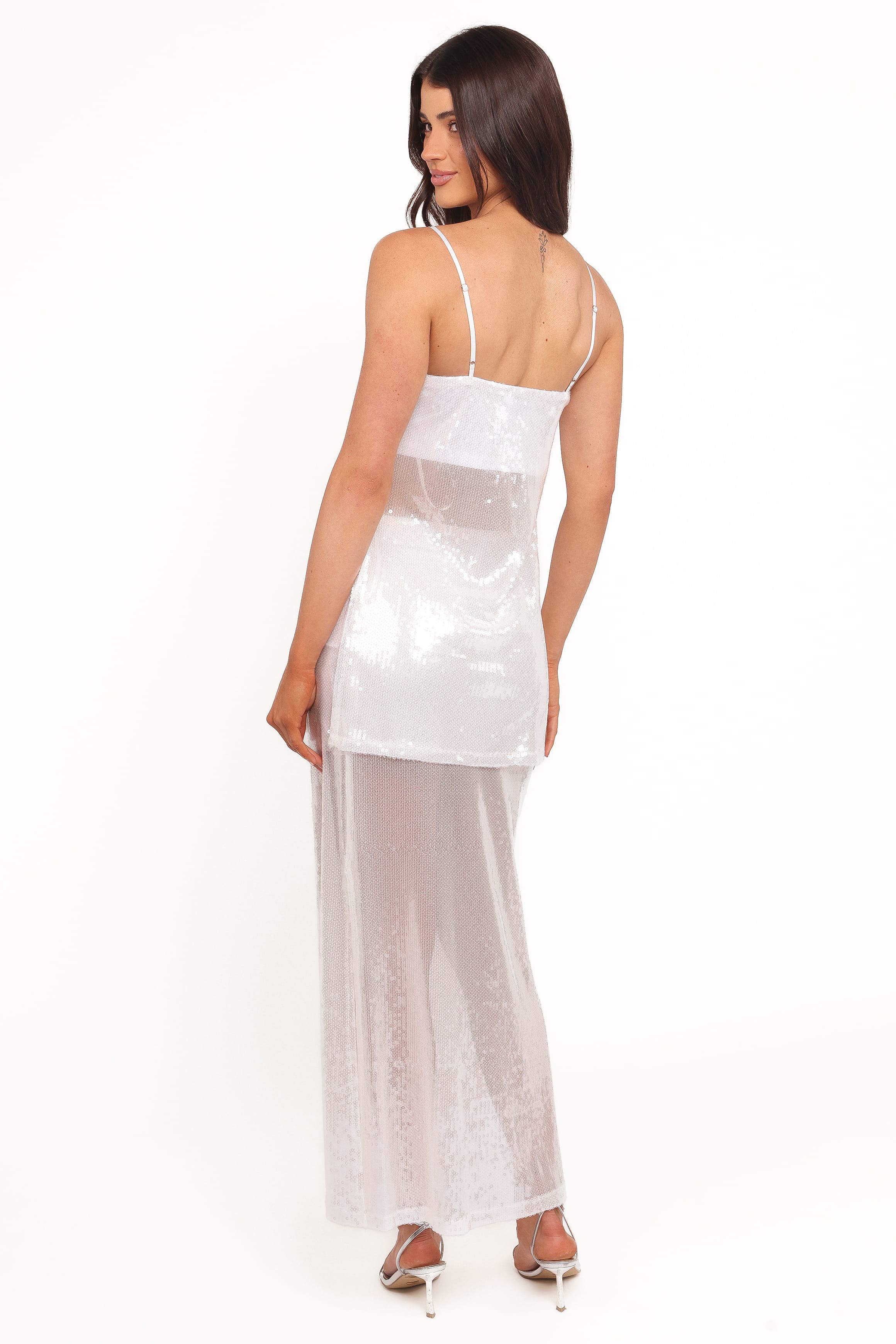 Petal and Pup USA SETS Vienne Sequin Skirt Set - White Sequin