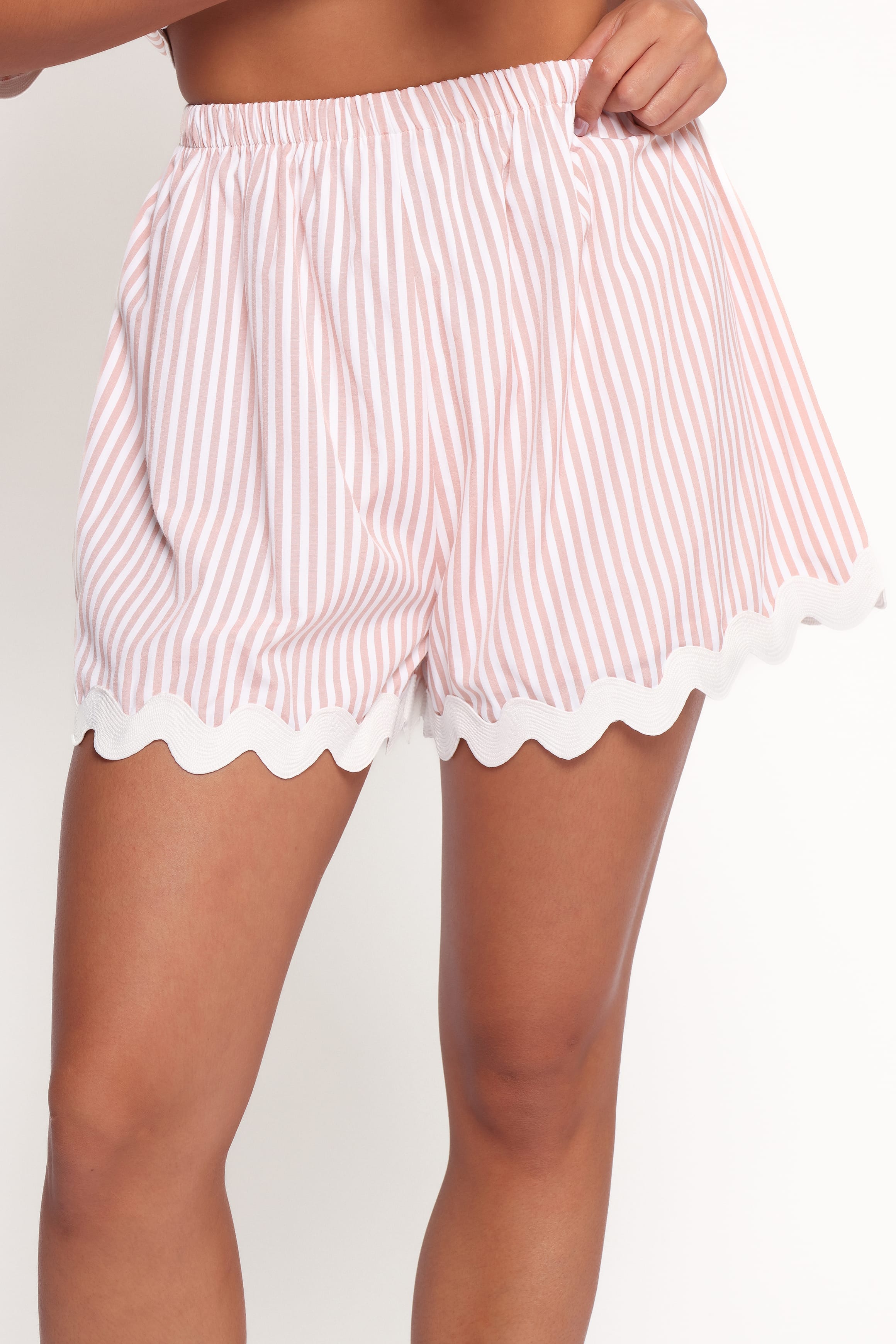 Petal and Pup USA SETS Wilson Short Set - Peach Stripe White