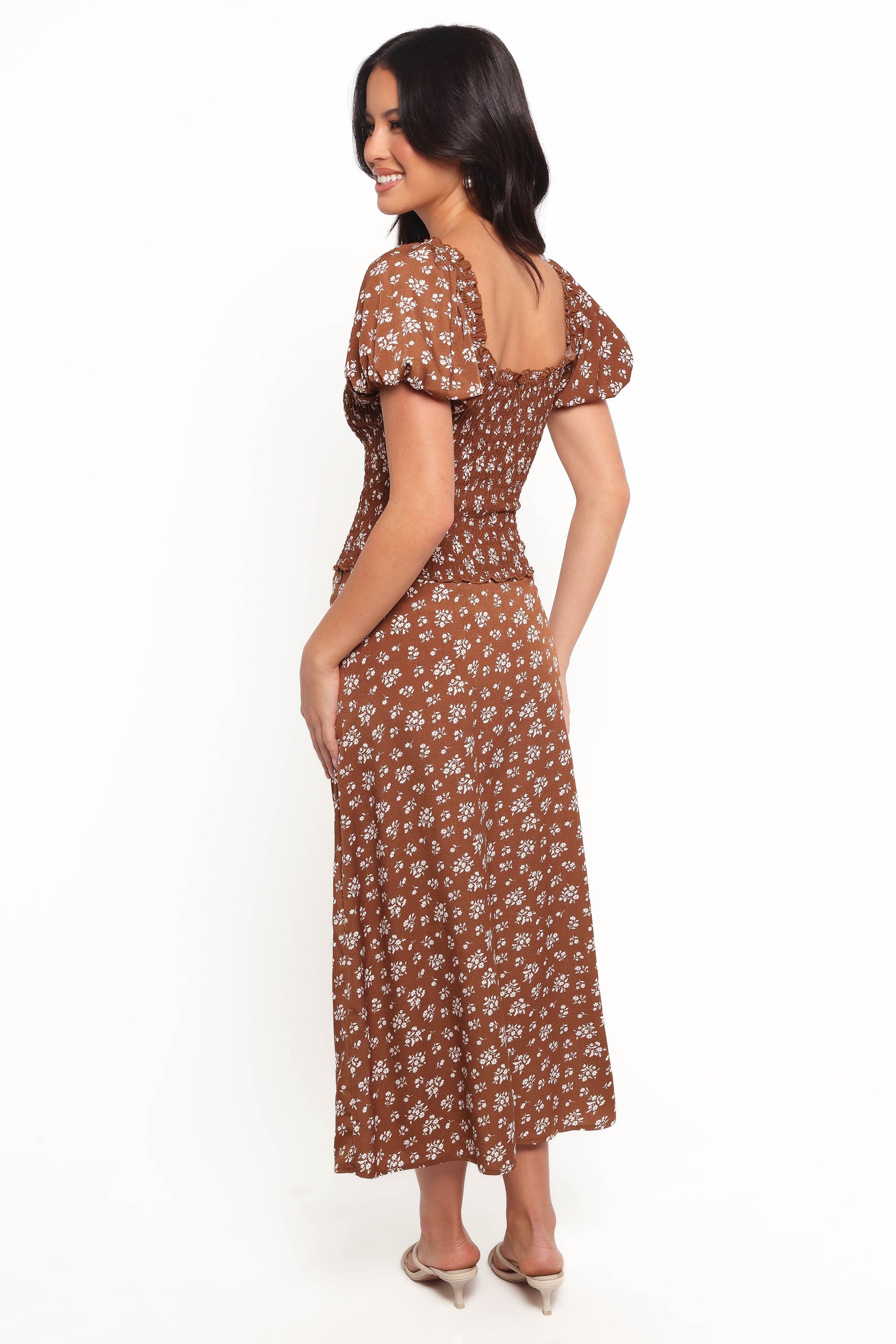 Petal and Pup USA SETS Zola Skirt Set - Brown Ditsy Floral