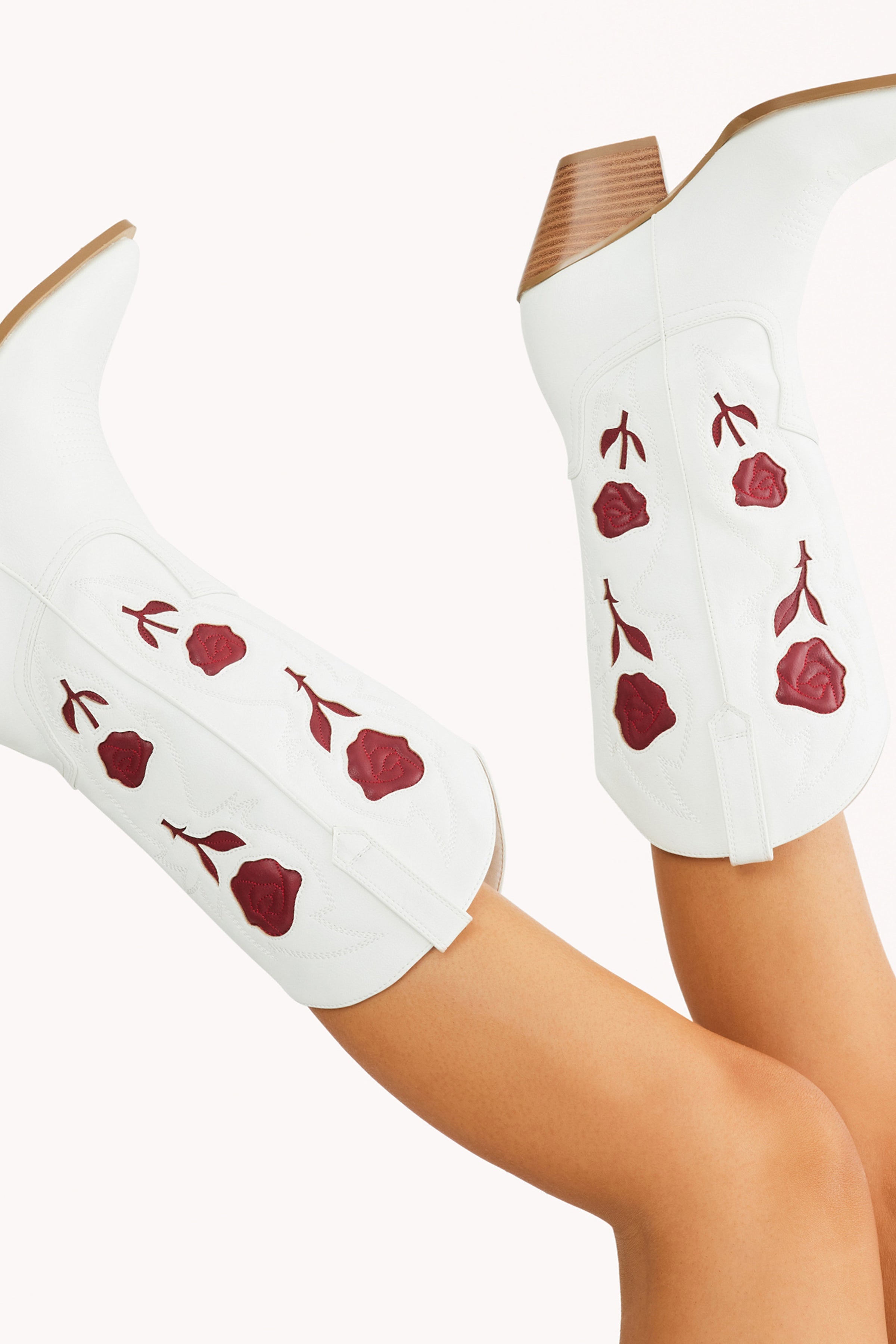 Petal and Pup USA SHOES Arden Boot - White/Garnet