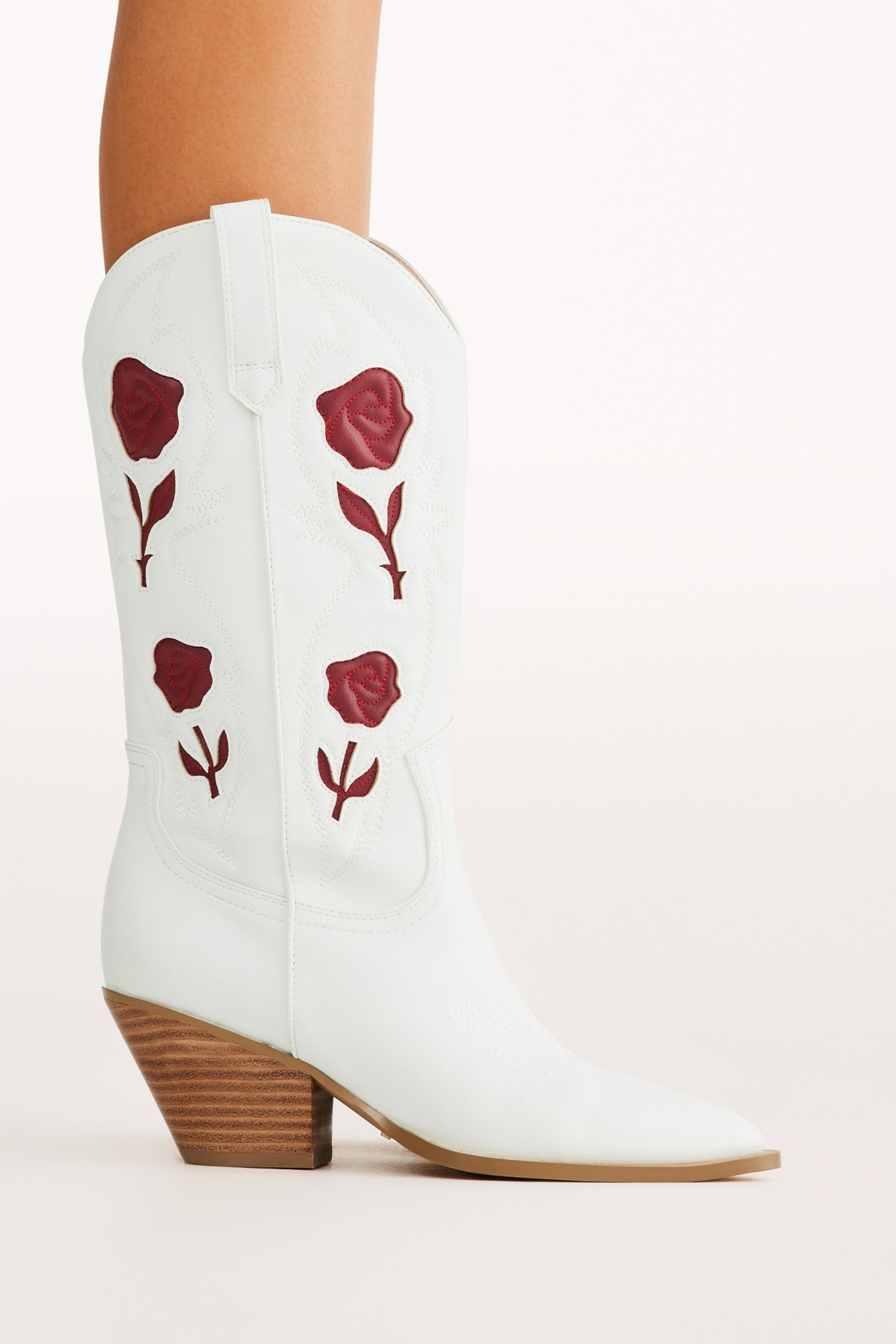 Petal and Pup USA SHOES Arden Boot - White/Garnet