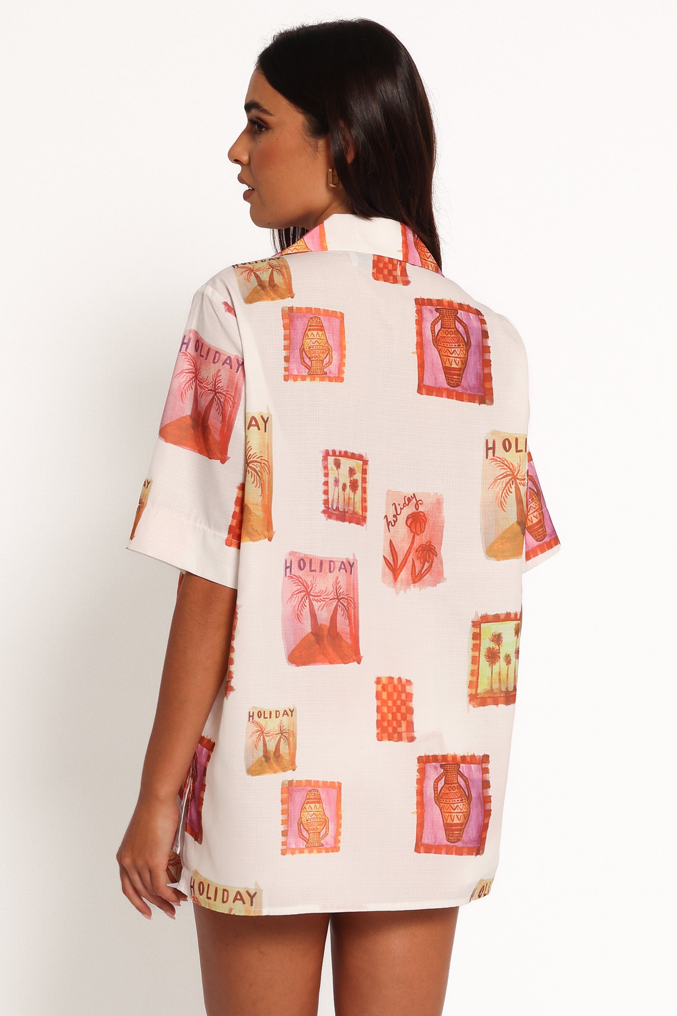 Petal and Pup USA TOPS Aaliyah Tie Front Top - White Multi (Hold for Amazon)