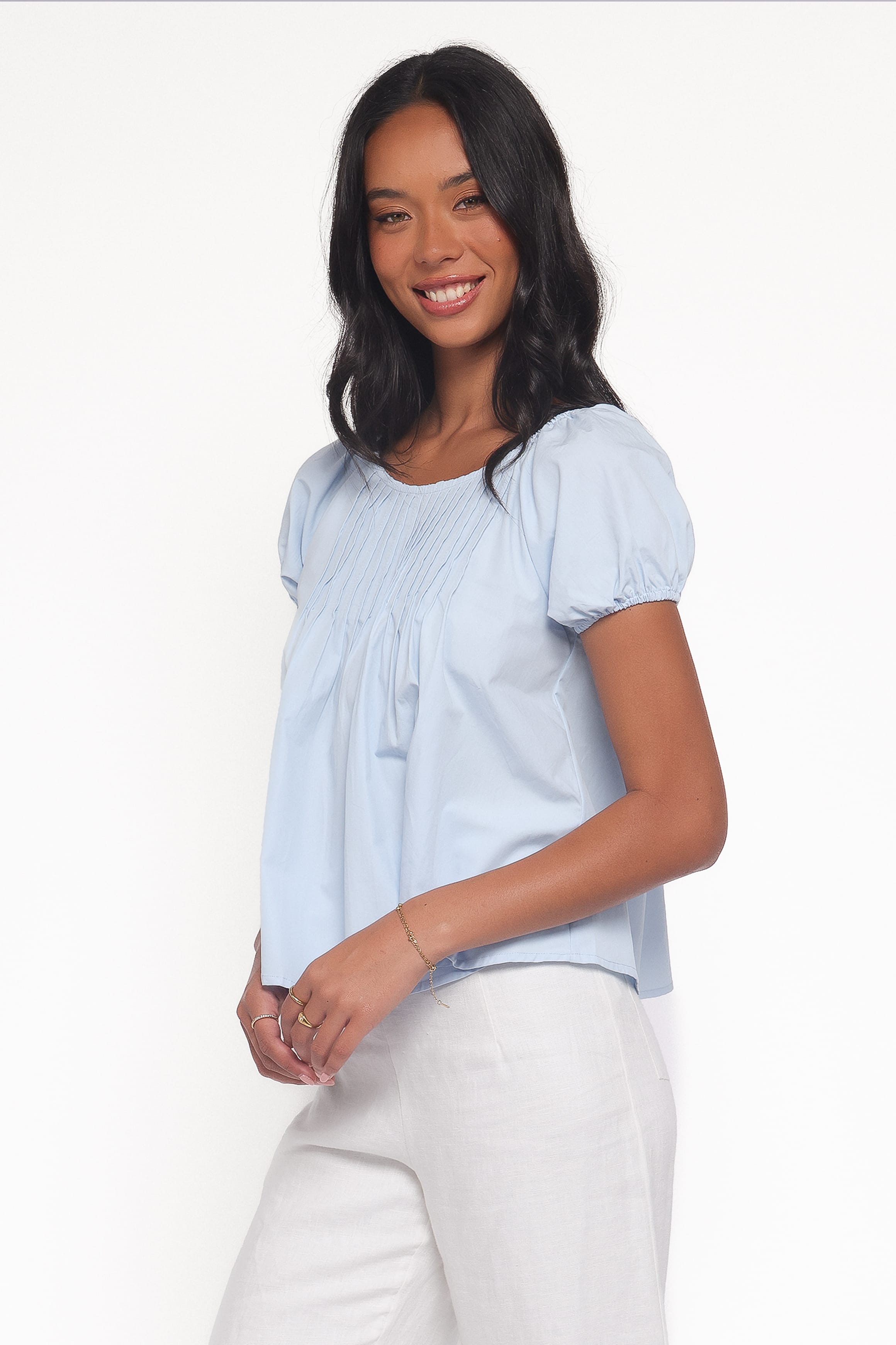 Petal and Pup USA TOPS Abbot Pleated Top - Blue