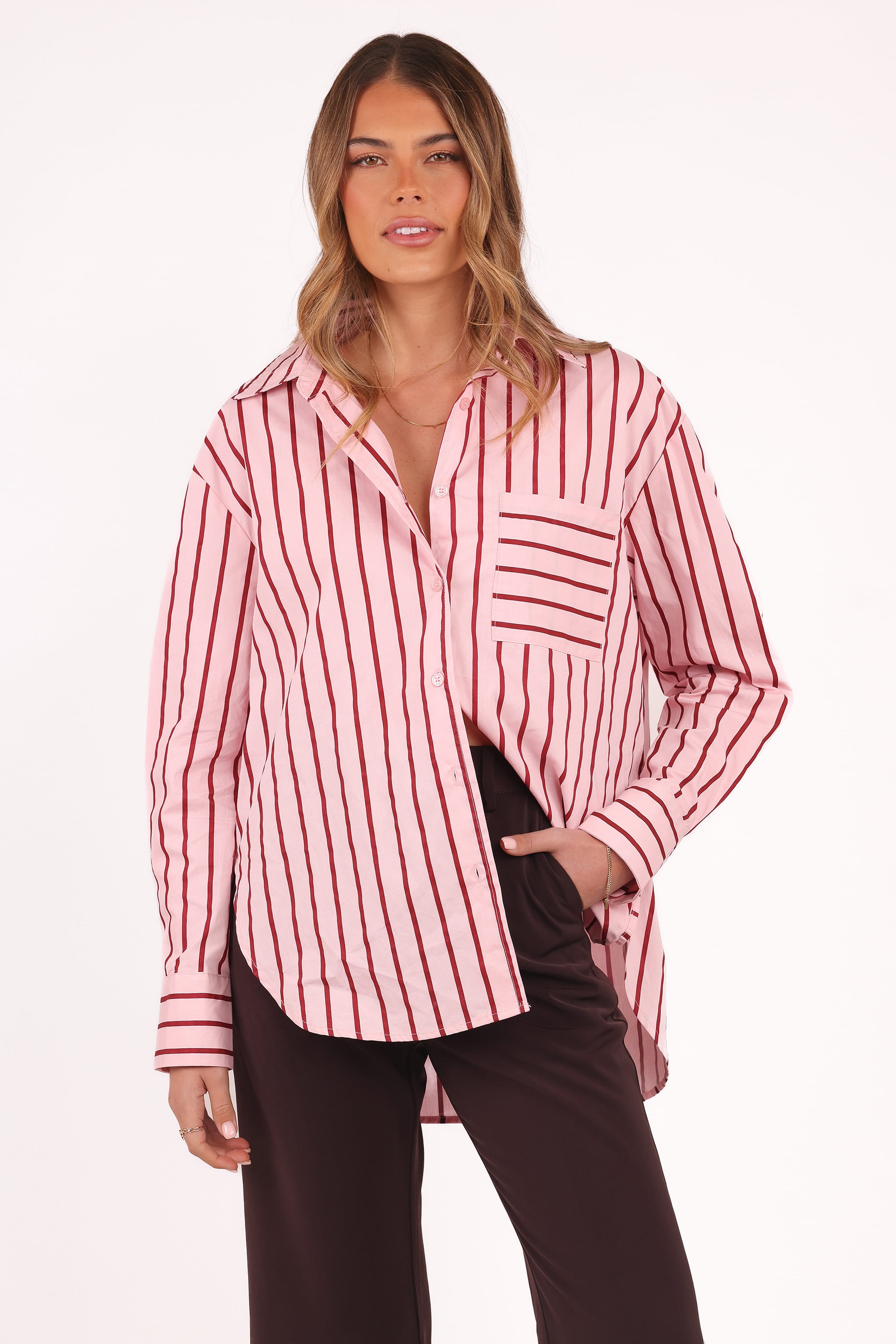 Petal and Pup USA TOPS Adam Stripe Shirt - Pink