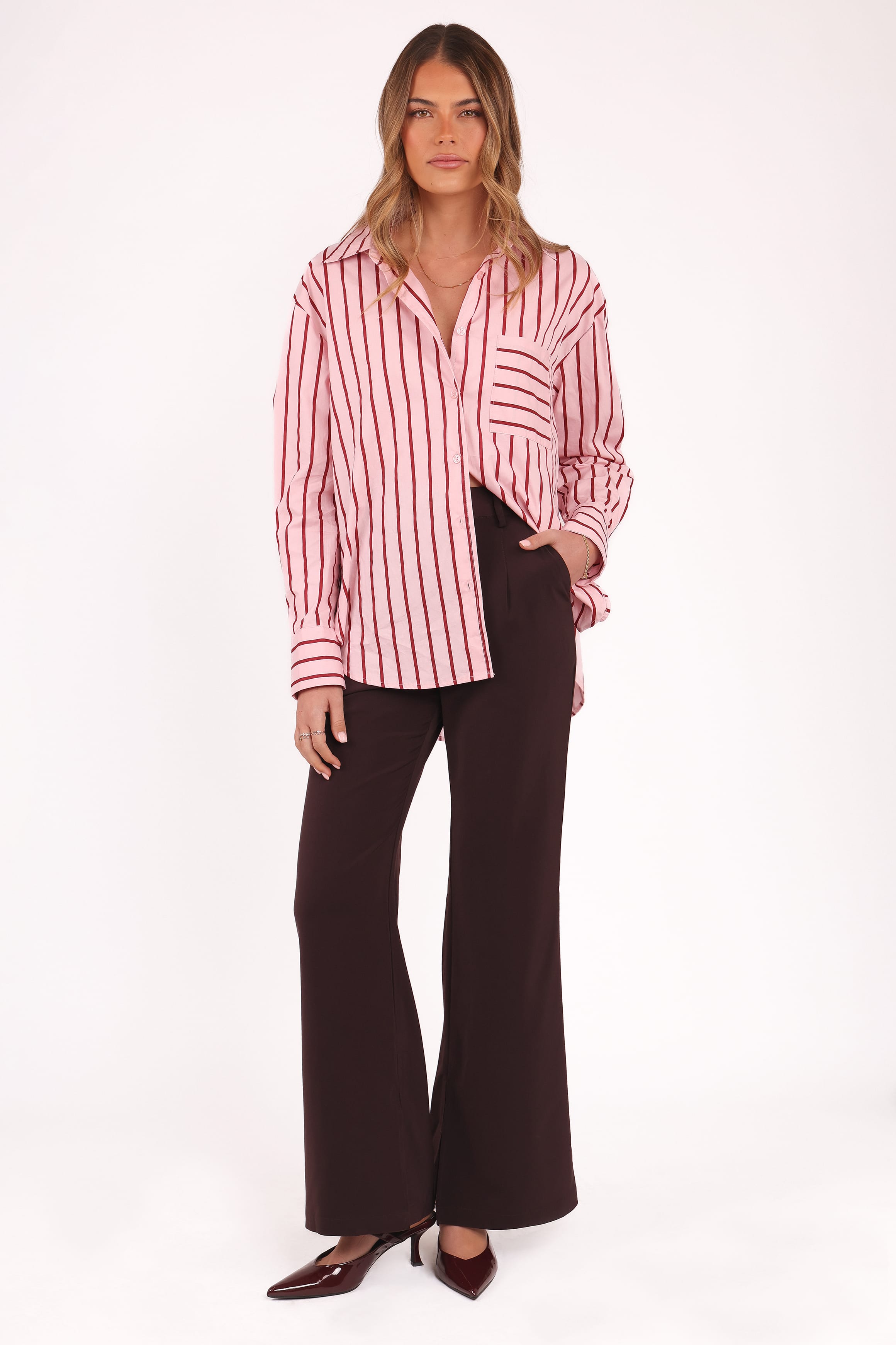Petal and Pup USA TOPS Adam Stripe Shirt - Pink