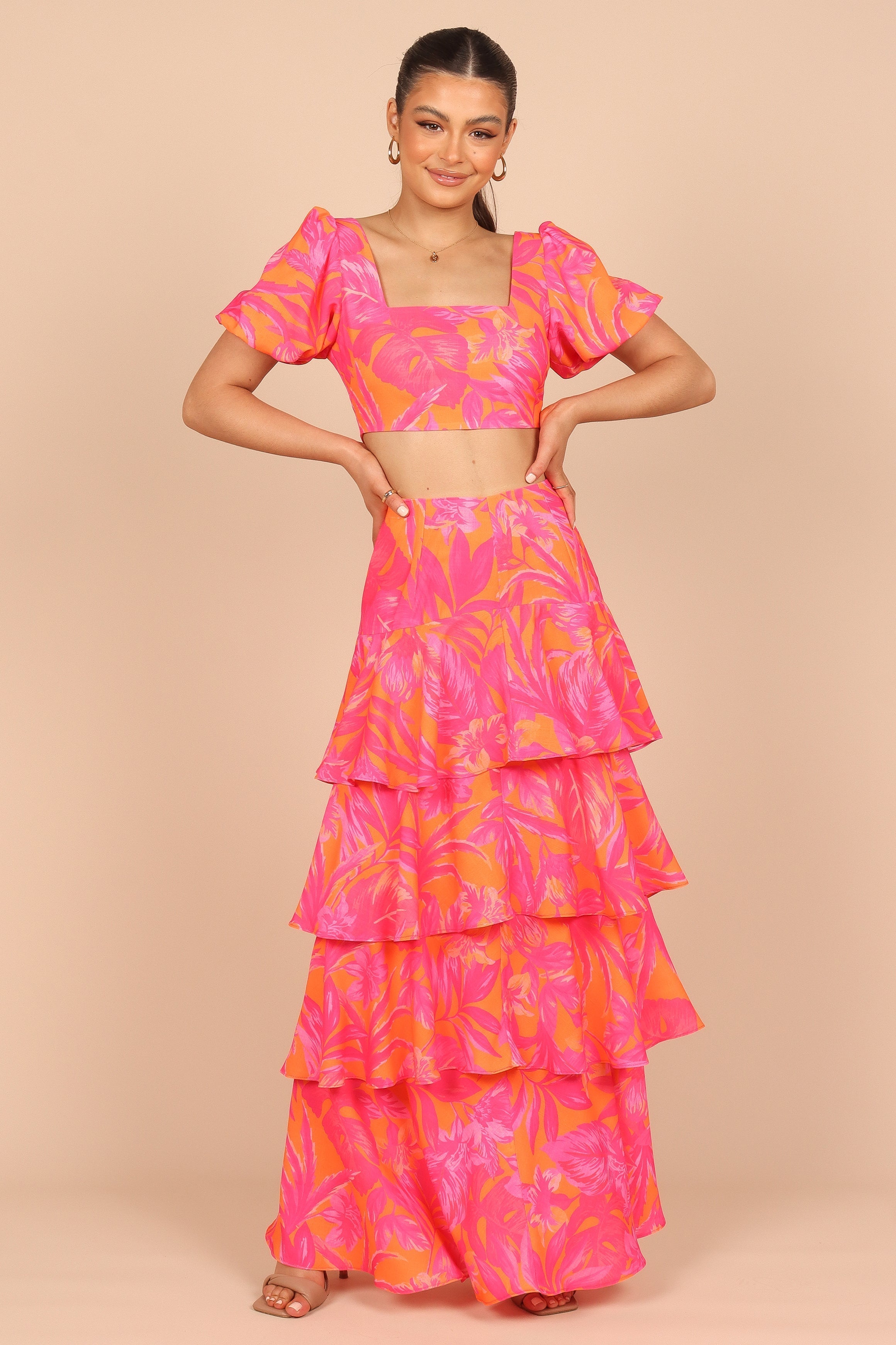 Petal and Pup USA TOPS Addison Crop Top - Pink Tropics