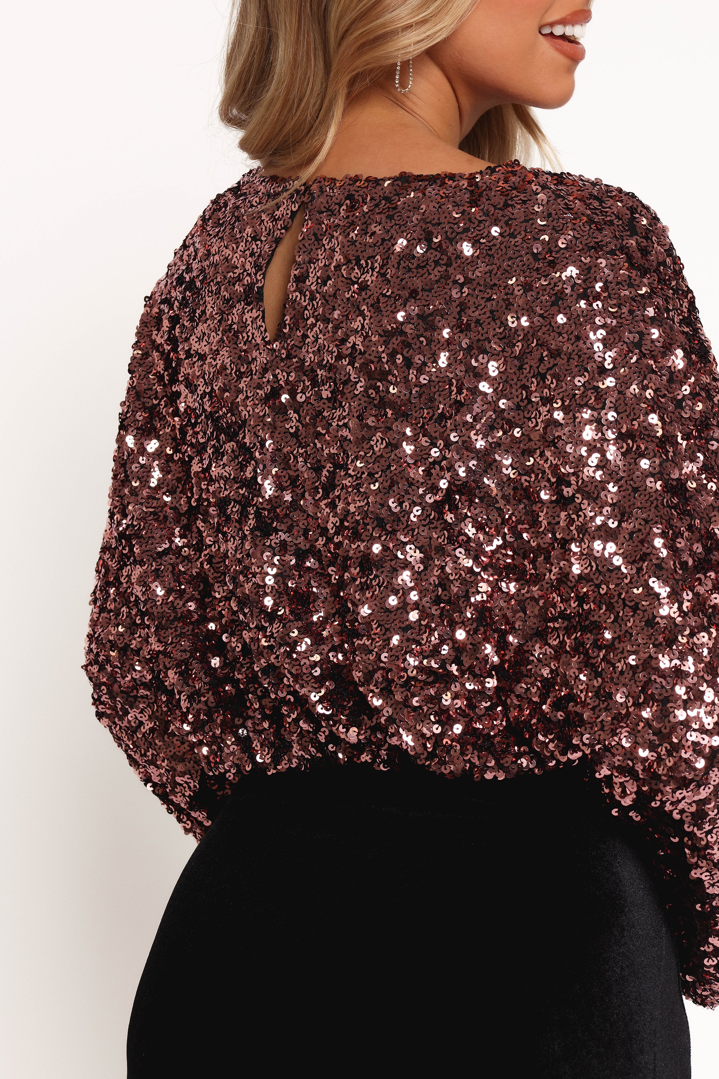 Petal and Pup USA TOPS Adelina Sequin Top - Black Rose