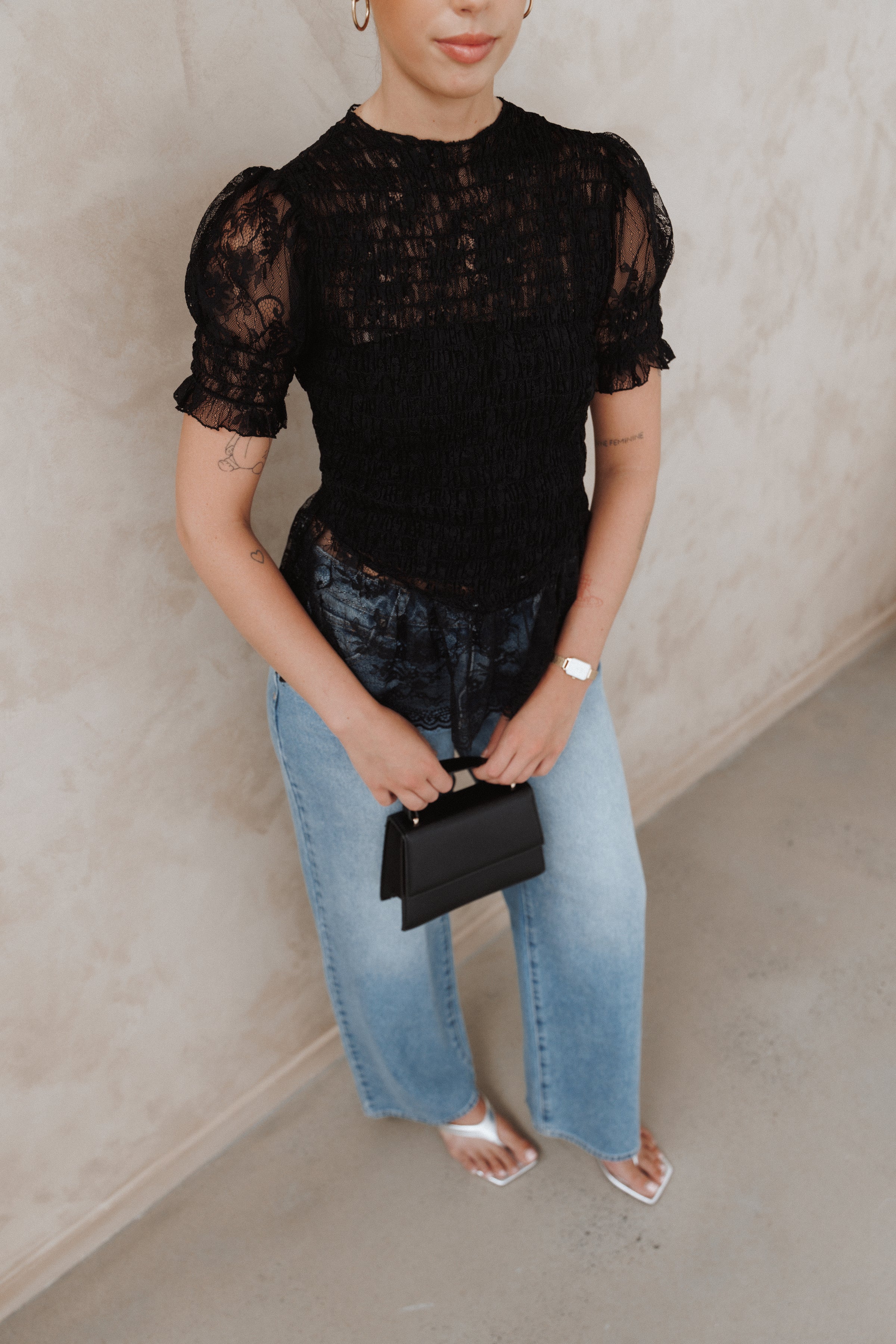 Petal and Pup USA TOPS Adeline Peplum Top - Black