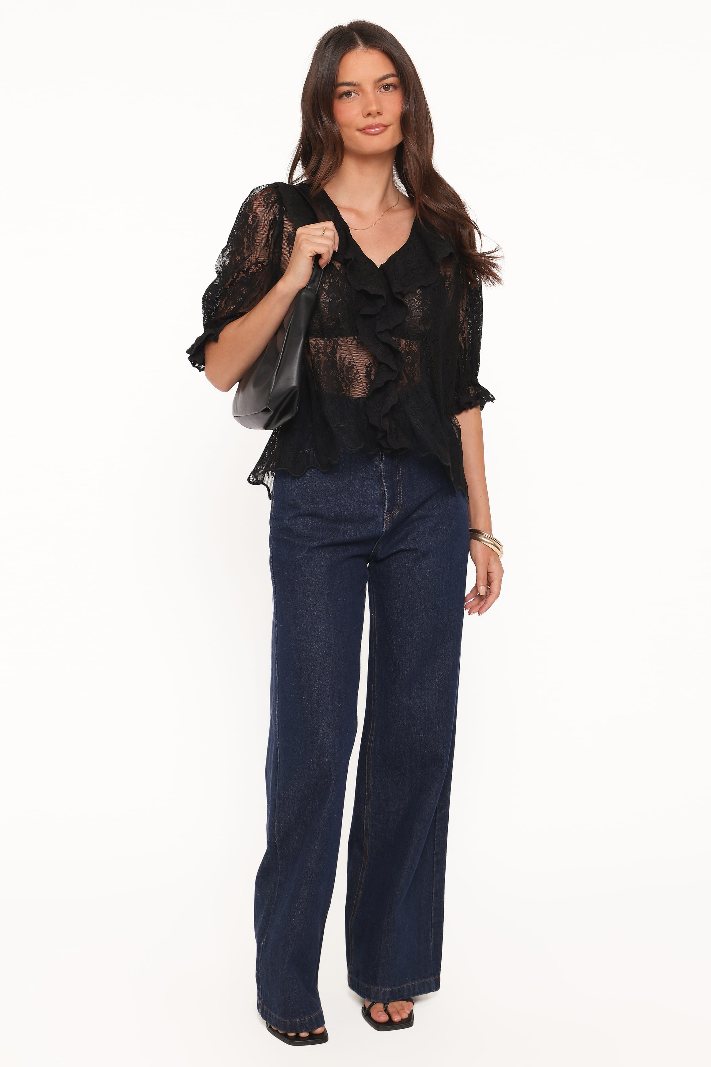 Petal and Pup USA TOPS Adhanna Lace Top - Black