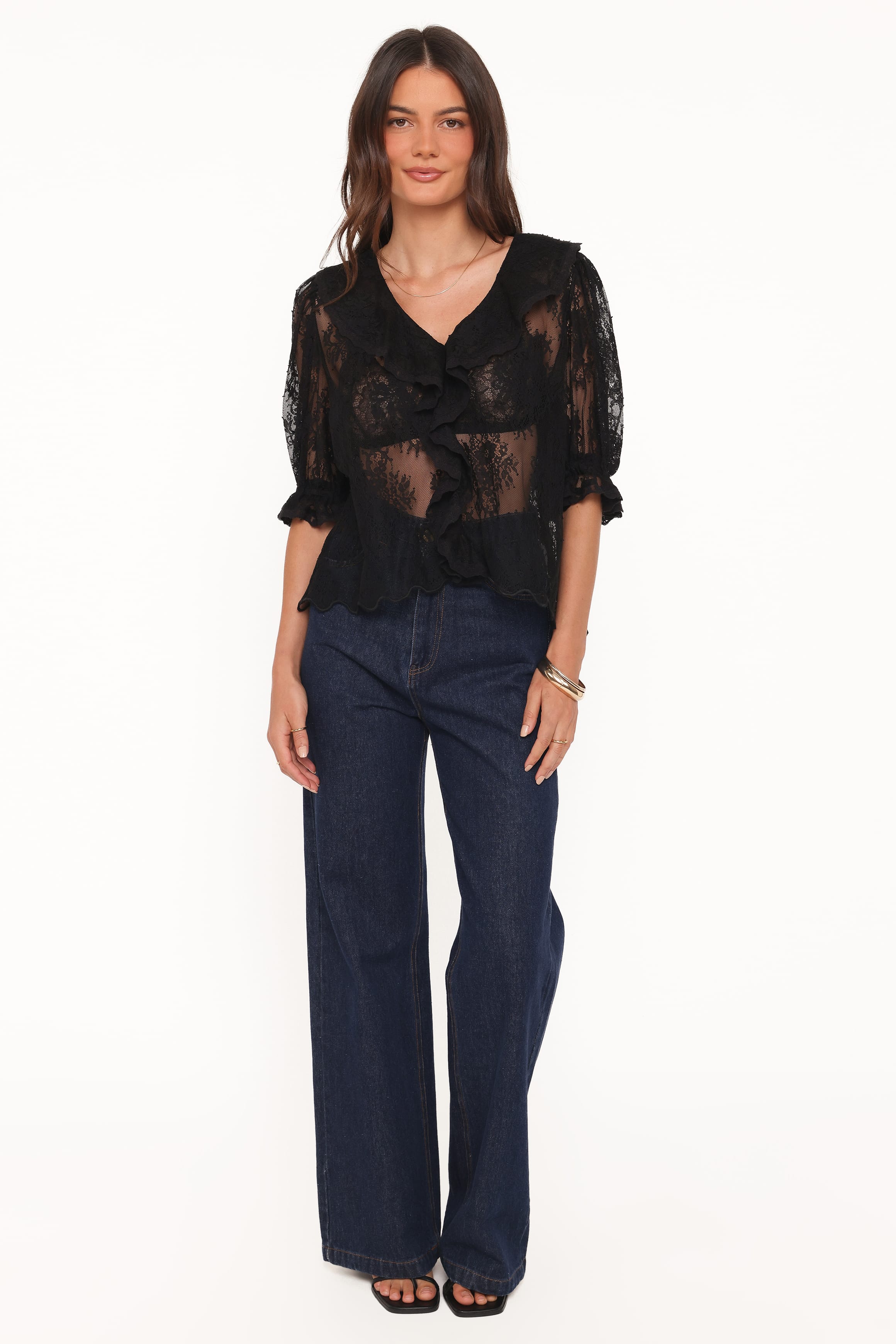 Petal and Pup USA TOPS Adhanna Lace Top - Black
