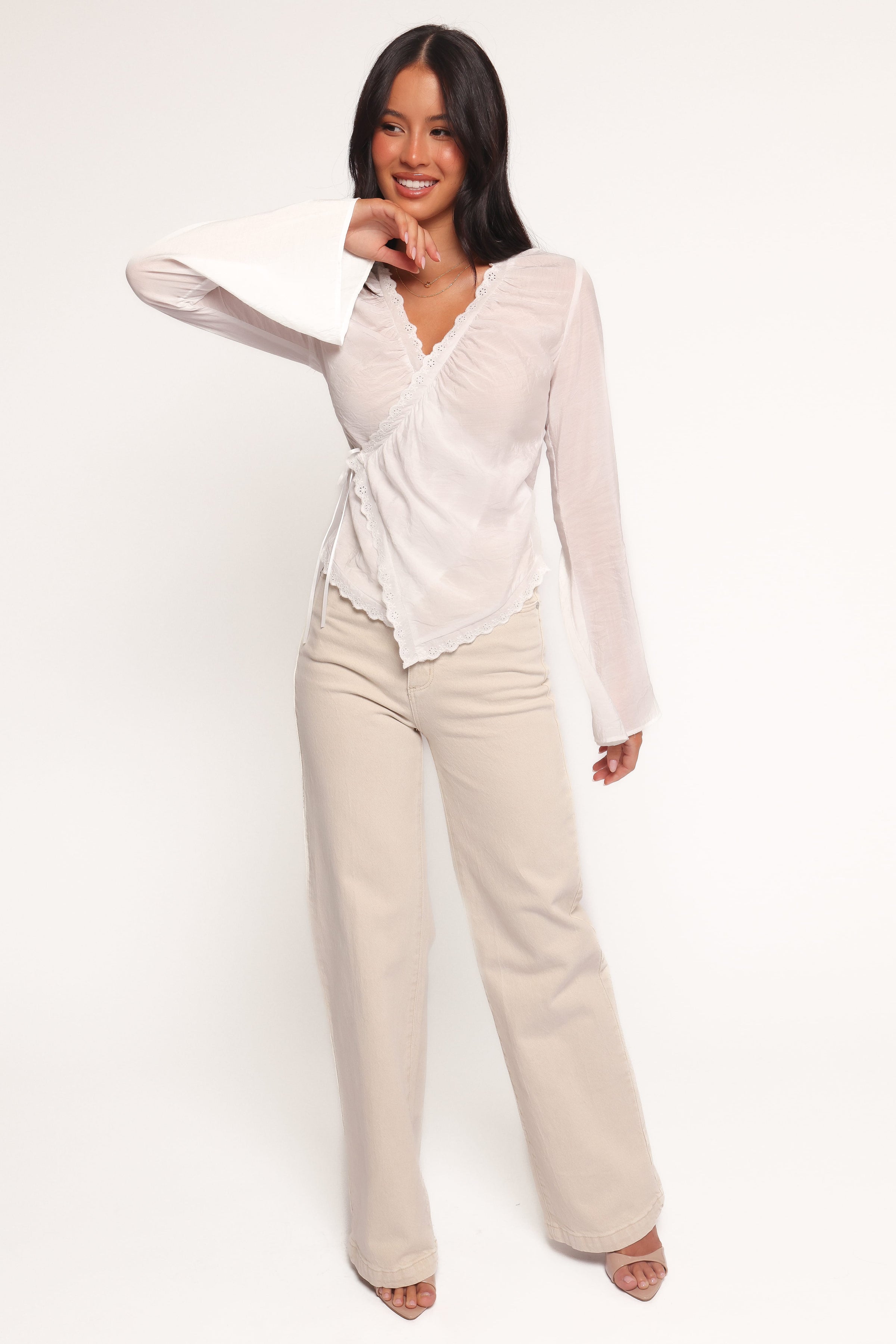 Petal and Pup USA TOPS Adira Wrap Blouse - White