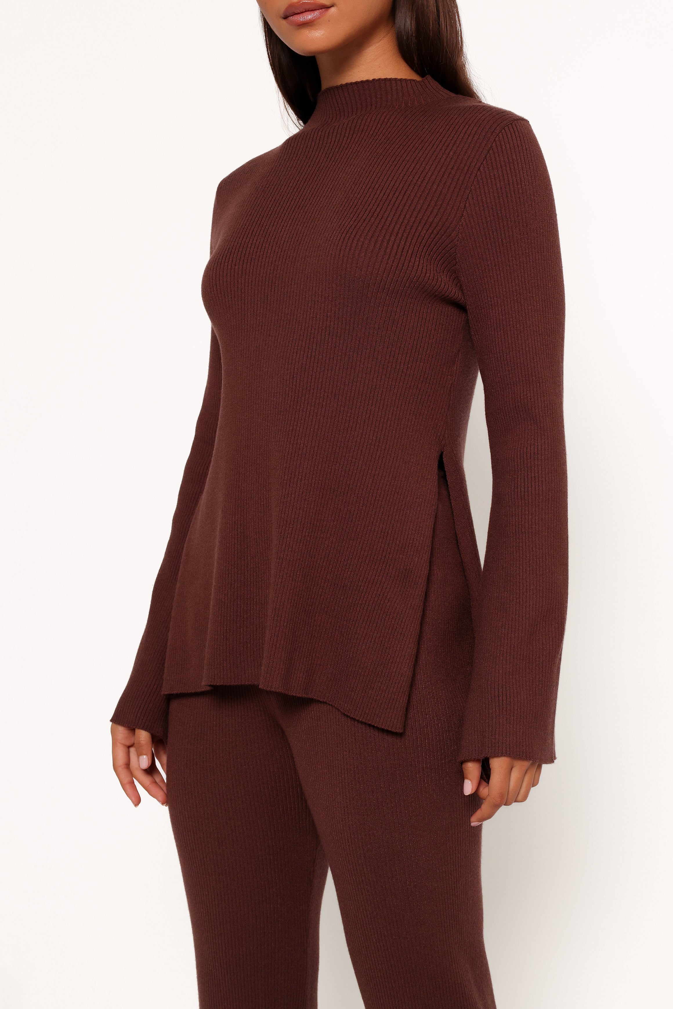 Petal and Pup USA TOPS Adrienne Knit Top - Chocolate