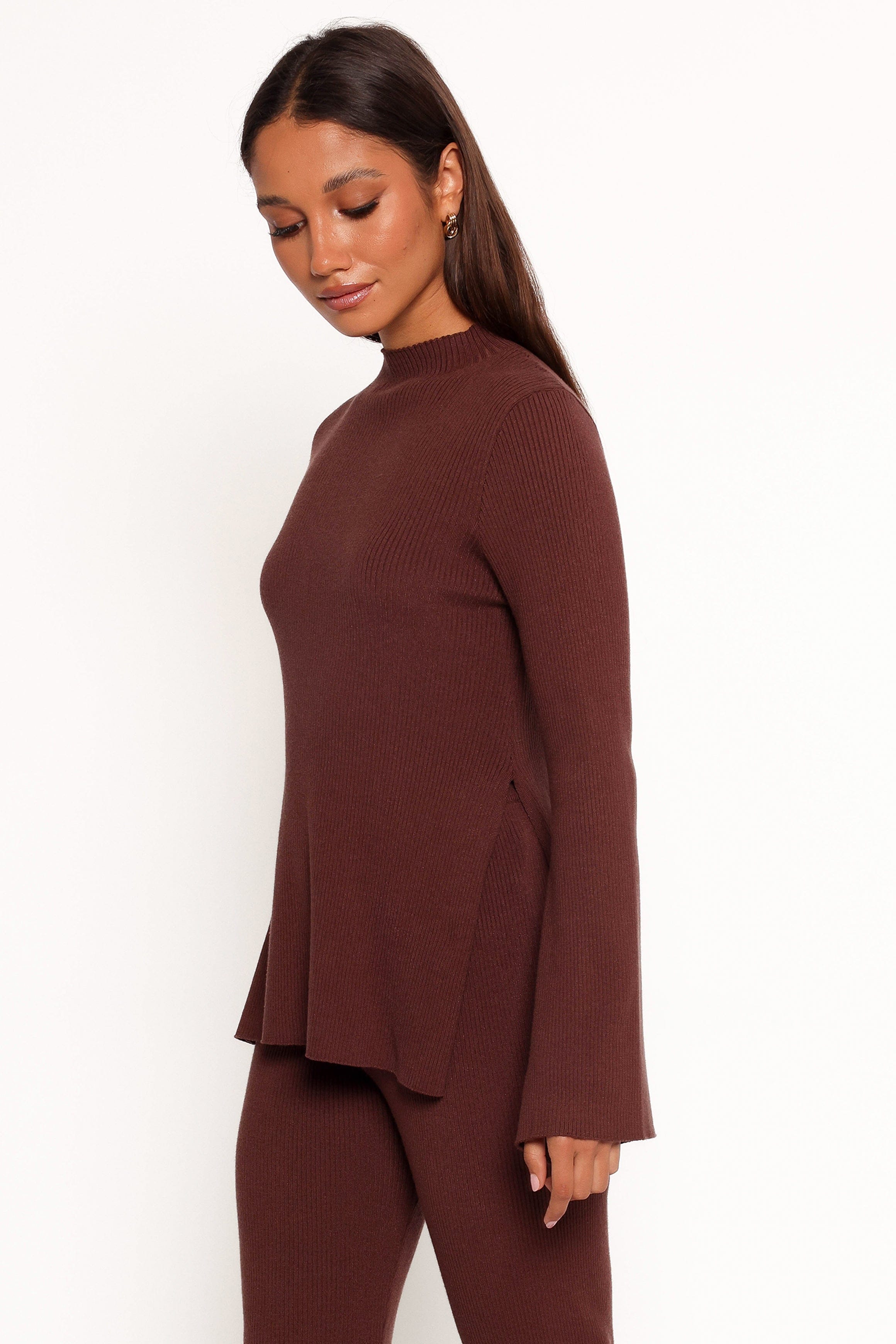 Petal and Pup USA TOPS Adrienne Knit Top - Chocolate