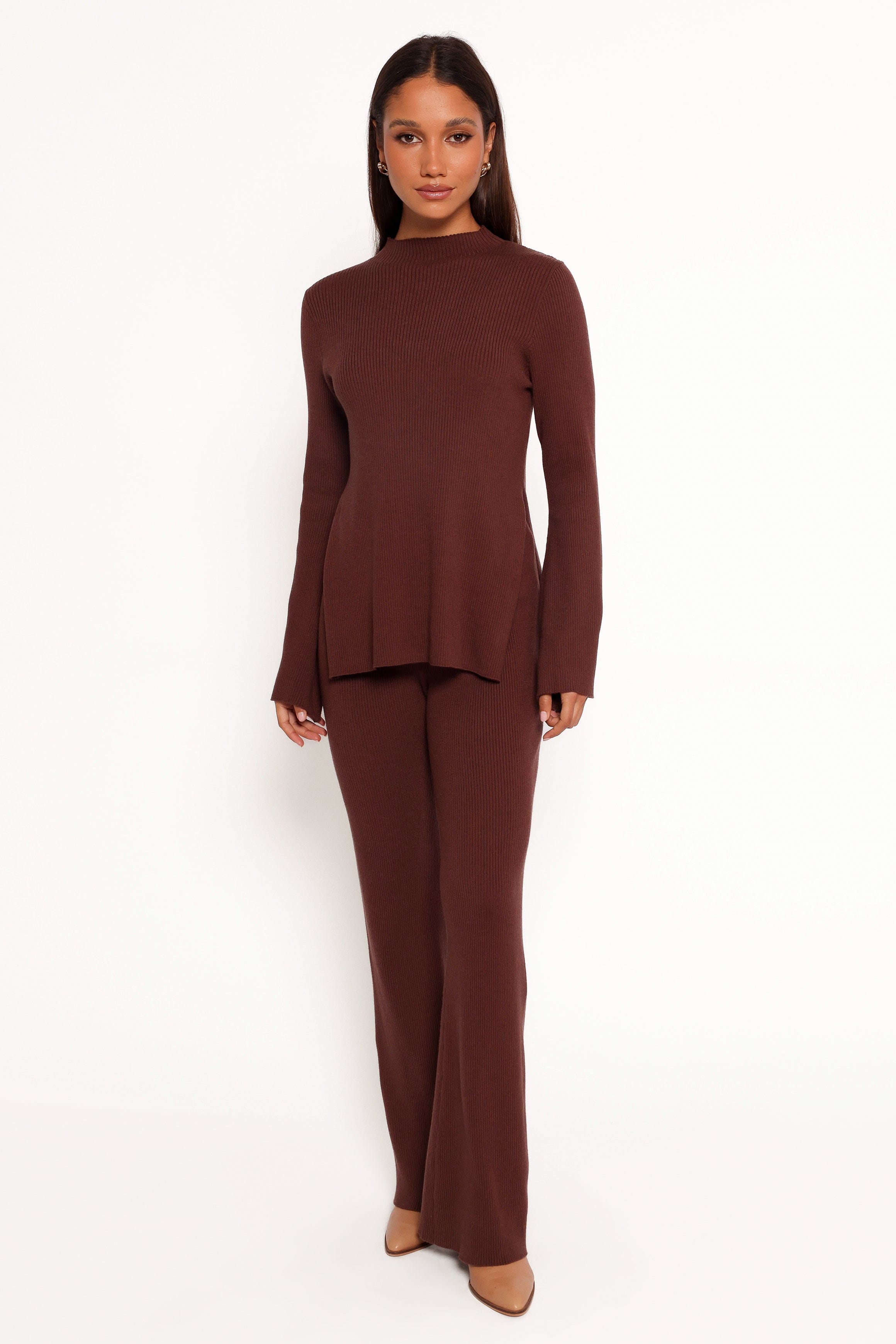 Petal and Pup USA TOPS Adrienne Knit Top - Chocolate