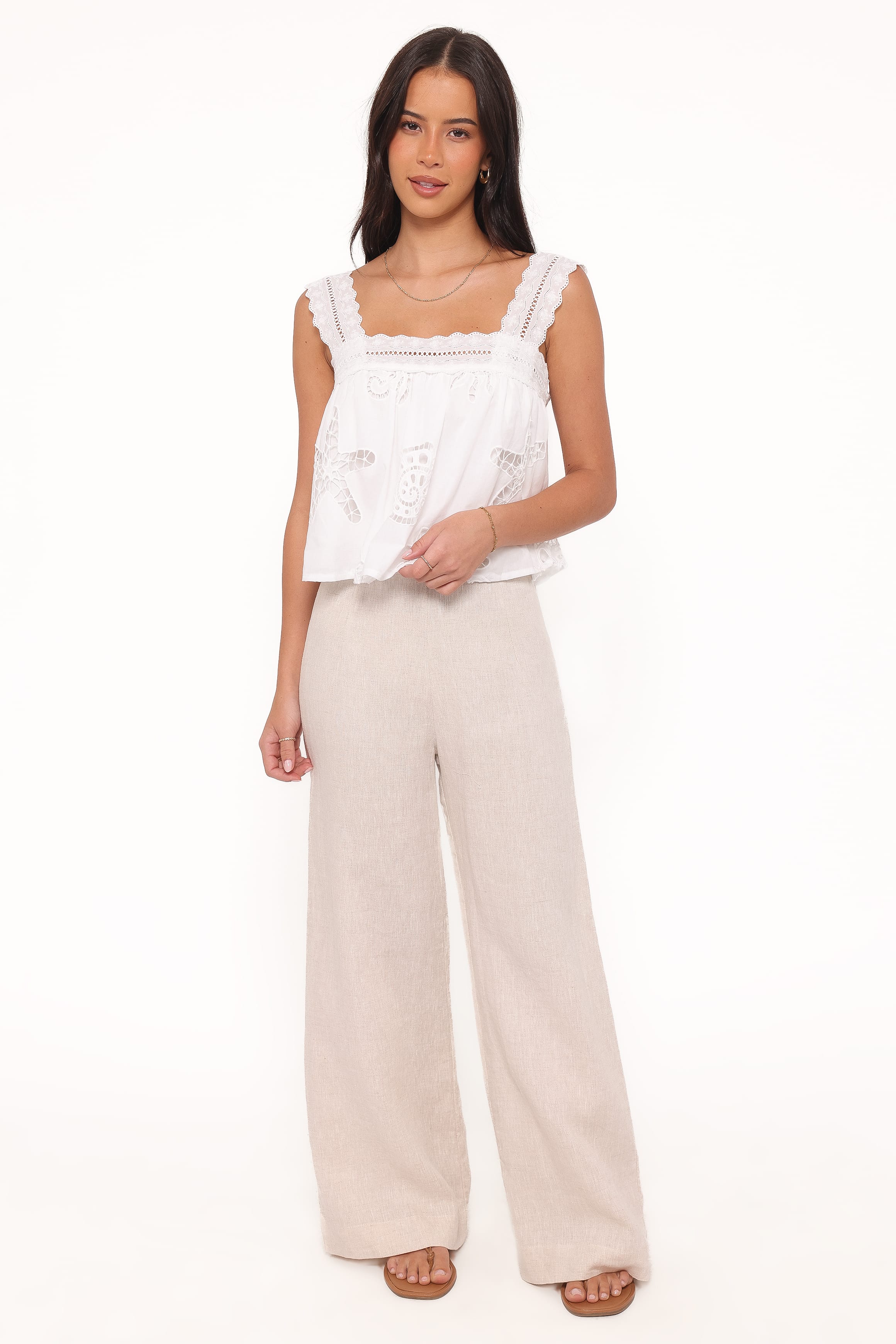 Petal and Pup USA TOPS Aideen Eyelet Top - White Shell