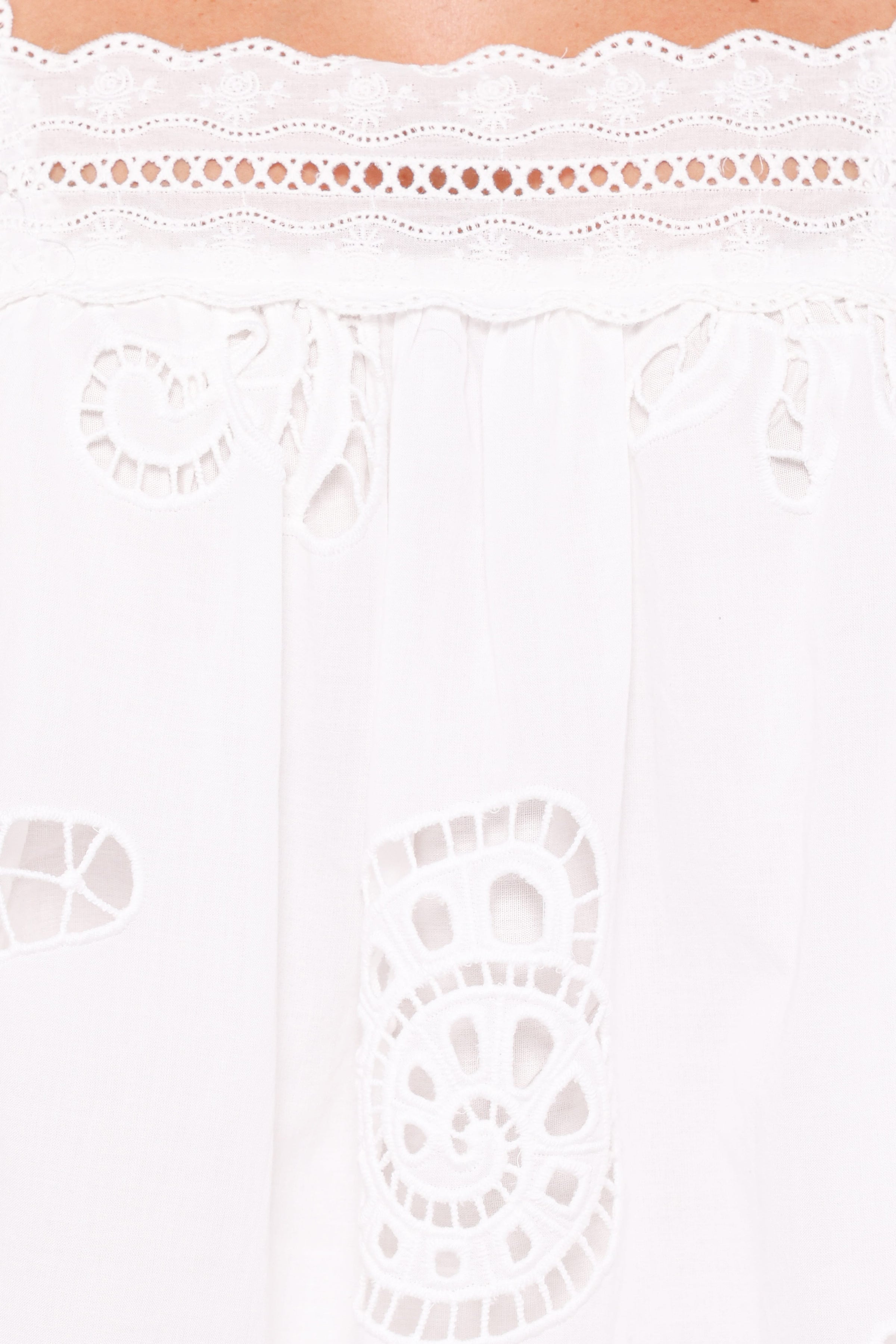 Petal and Pup USA TOPS Aideen Eyelet Top - White Shell