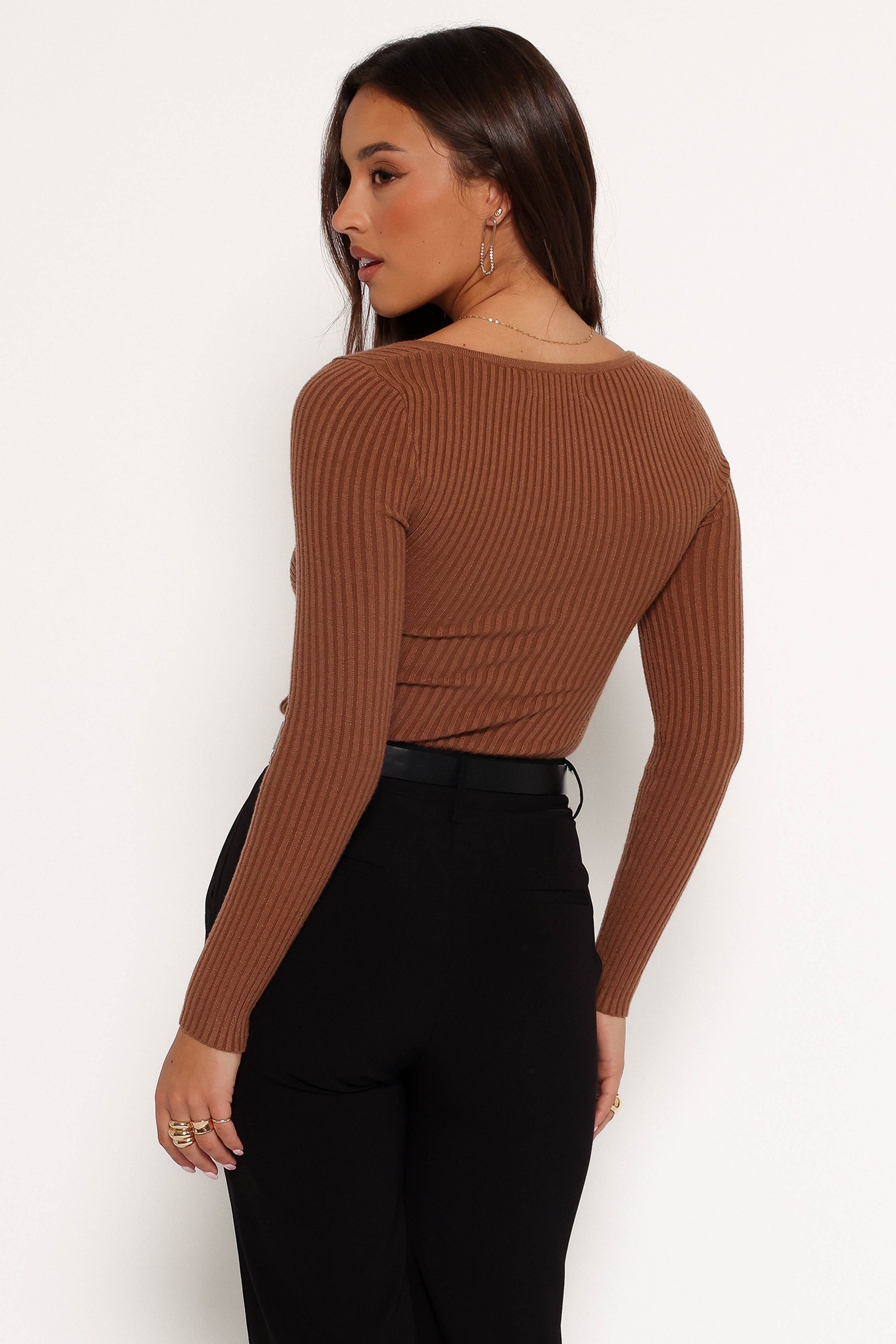 Petal and Pup USA TOPS Akopo Long Sleeve Top - Cognac