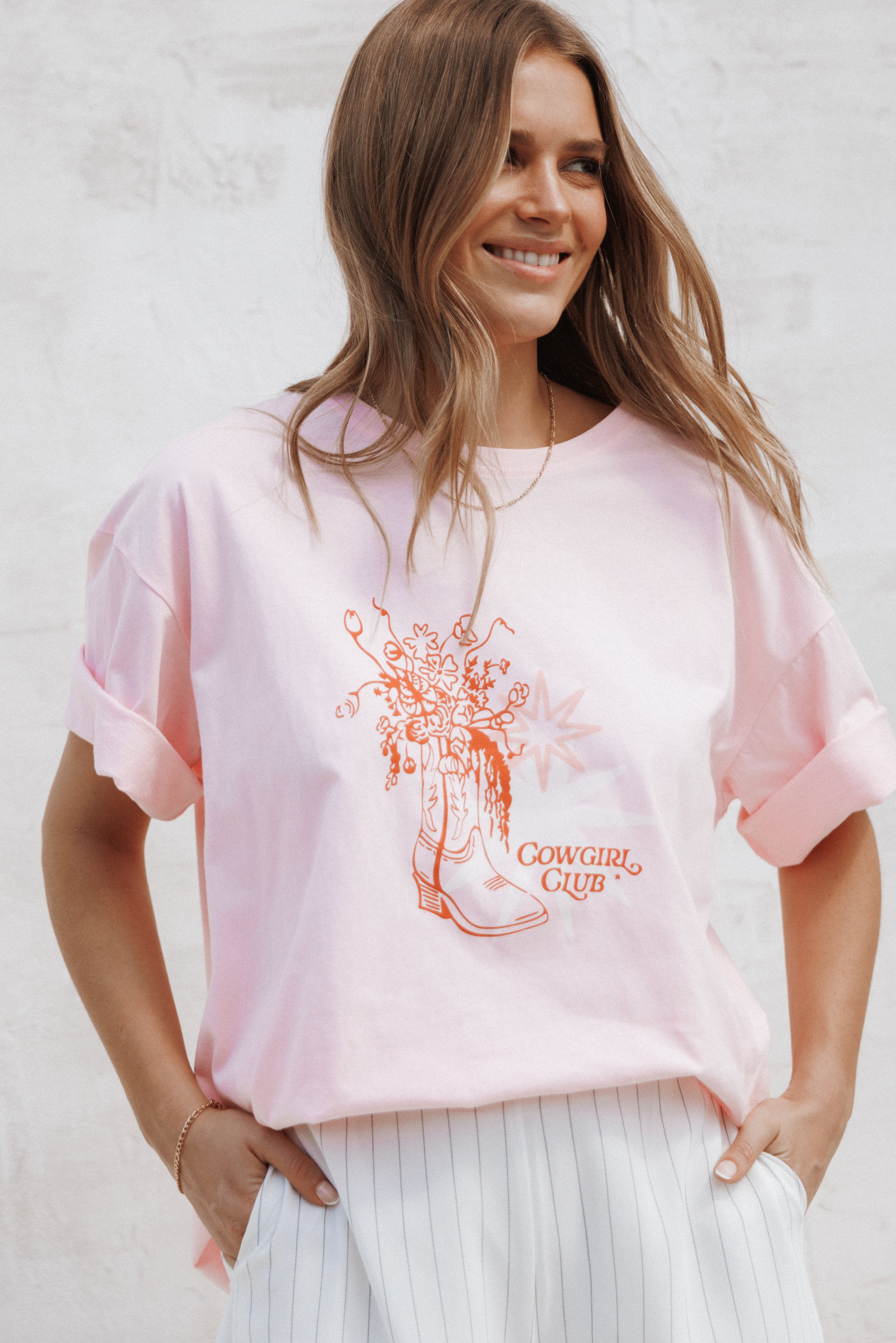 Petal and Pup USA TOPS Alanna Cowgirl Club Graphic Tee - Pink