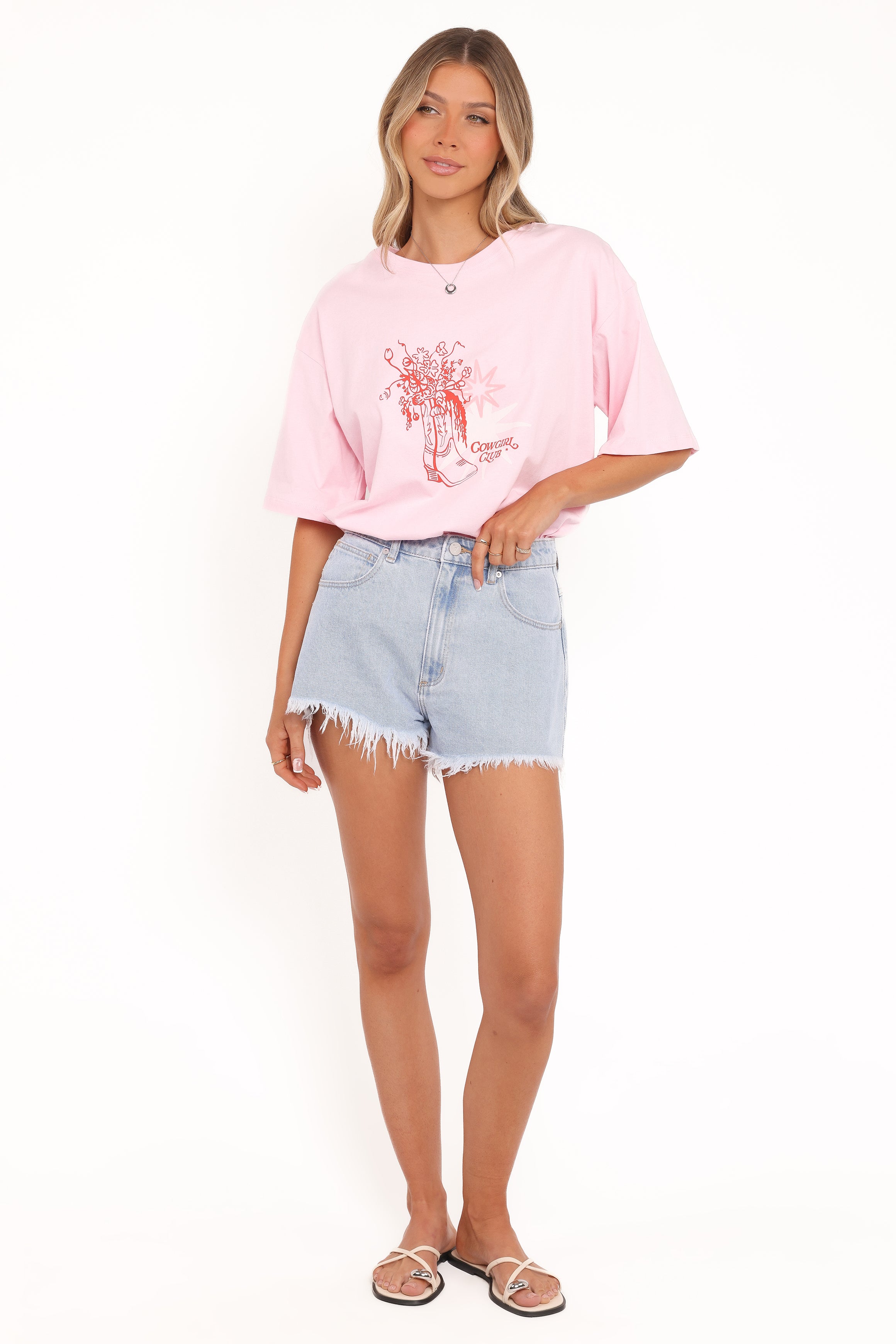 Petal and Pup USA TOPS Alanna Cowgirl Club Graphic Tee - Pink
