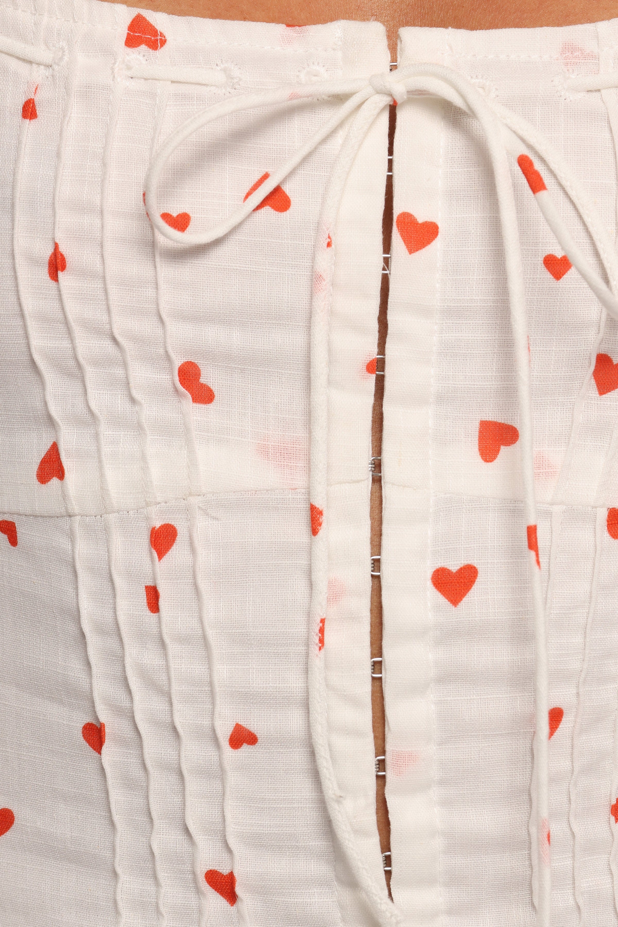 Petal and Pup USA TOPS Alice Corset Top - Ditsy Heart (Hold for Rack)