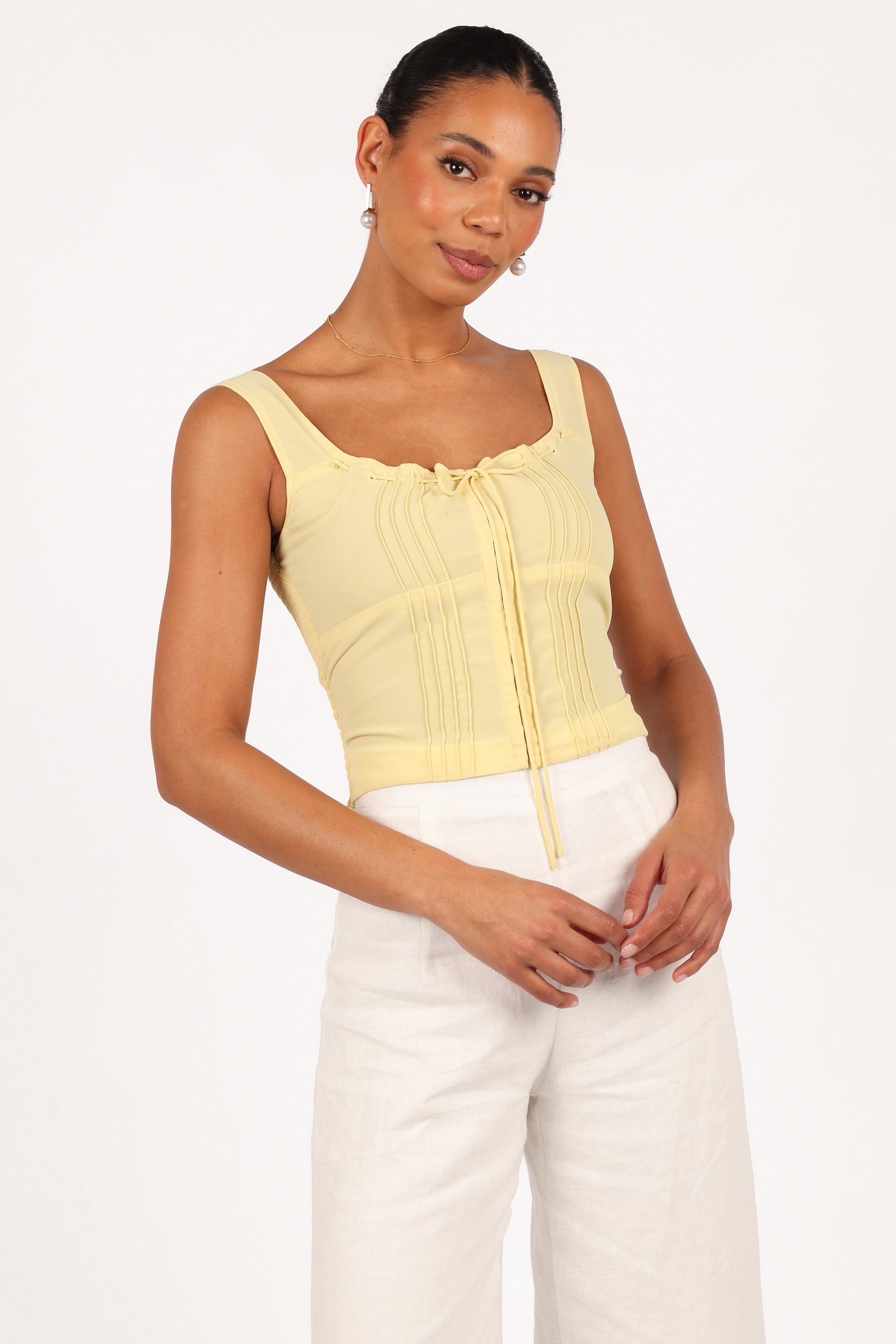 Petal and Pup USA TOPS Alice Corset Top - Honeysuckle Yellow