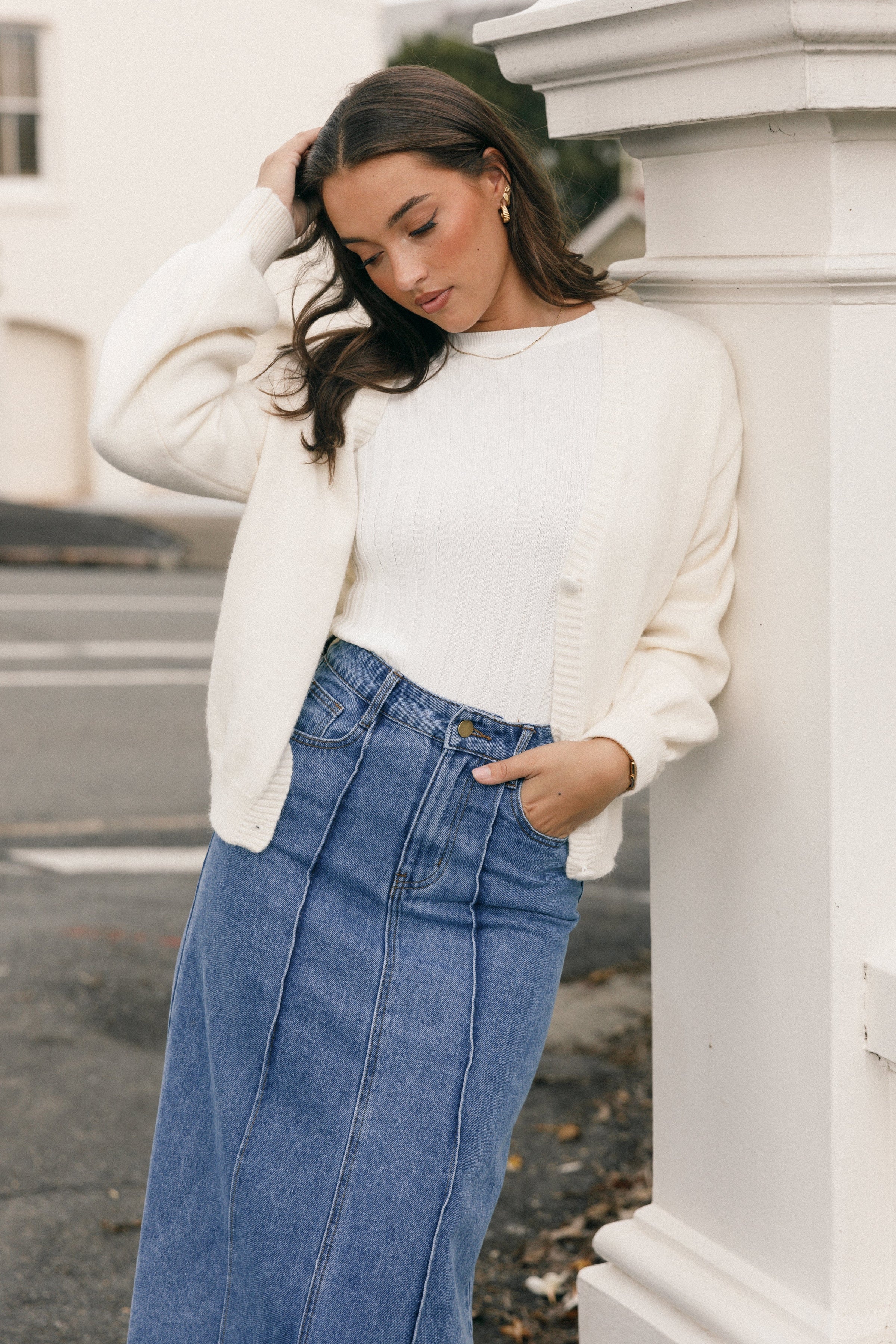 Petal and Pup USA TOPS Aneesa Wide Rib Knit Top - White